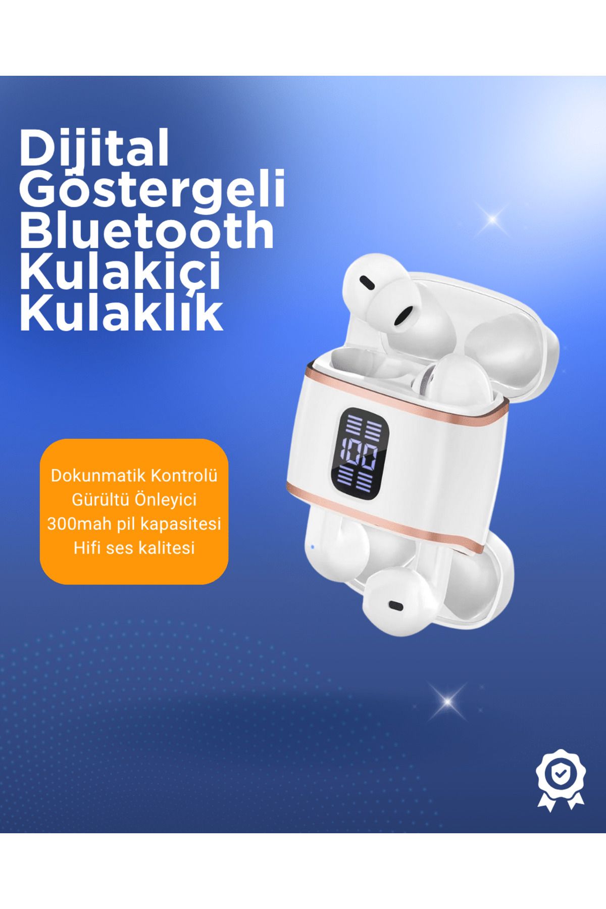 nerede bulurum Bluetooth 5.3 Kulaklık – Kulakiçi, ANC+ENC, 4 Adet Set, Dijital Göstergeli