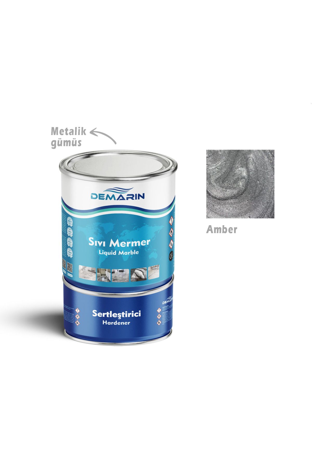 Demarin Çift Bileşenli Solventsiz Sıvı Mermer Liquid Marble (Tezgah, Zemin Boyası)