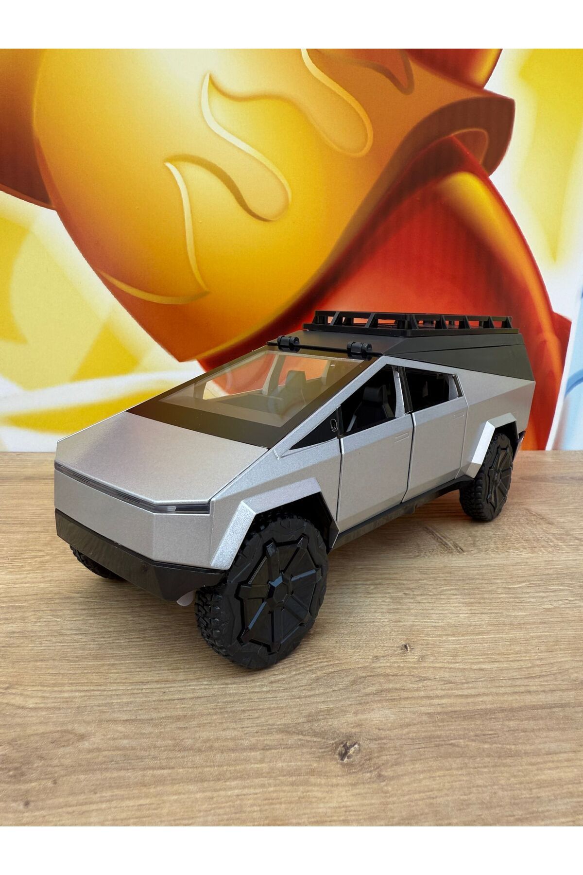 scntoys Tesla Cybertruck Diecast 1:24 Büyük Boy Tesla Model Oyuncak Araba Kapılar Açılır Işıklı Ve Sesli