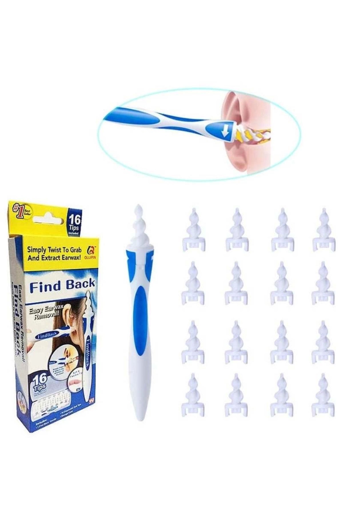 Modafiks Find Back Pratik Kulak Temizleme Aparatı Silikon Kit Ear Claning