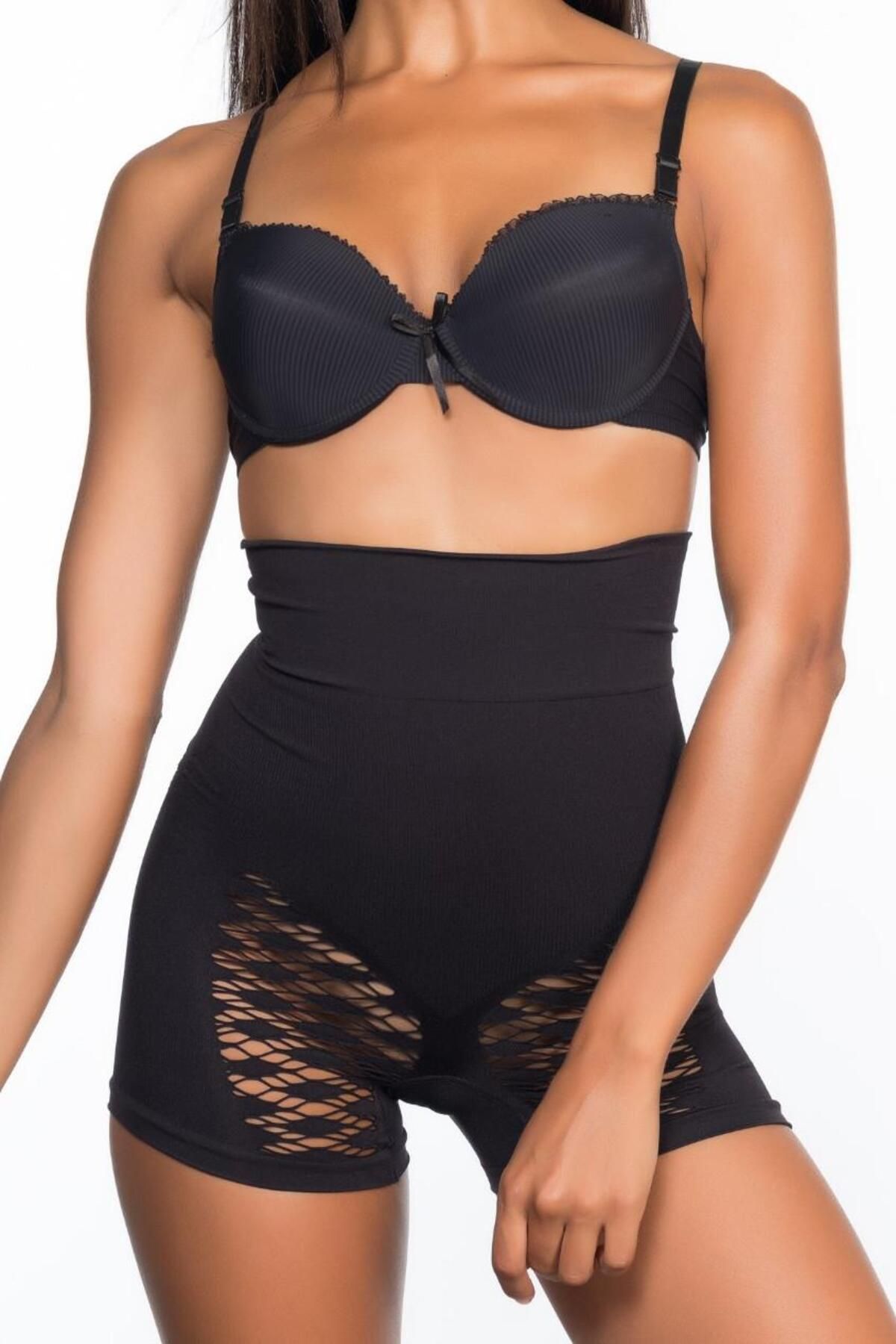 bazaar-turkey all you need SİYAH MI Emay 2064 Popo Açık Fantezi Boxer Korse
