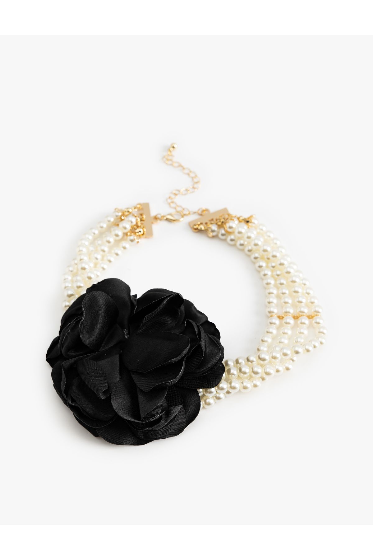 Koton Çelik Karışımlı Gül Aplike Detaylı İnci Choker Kolye