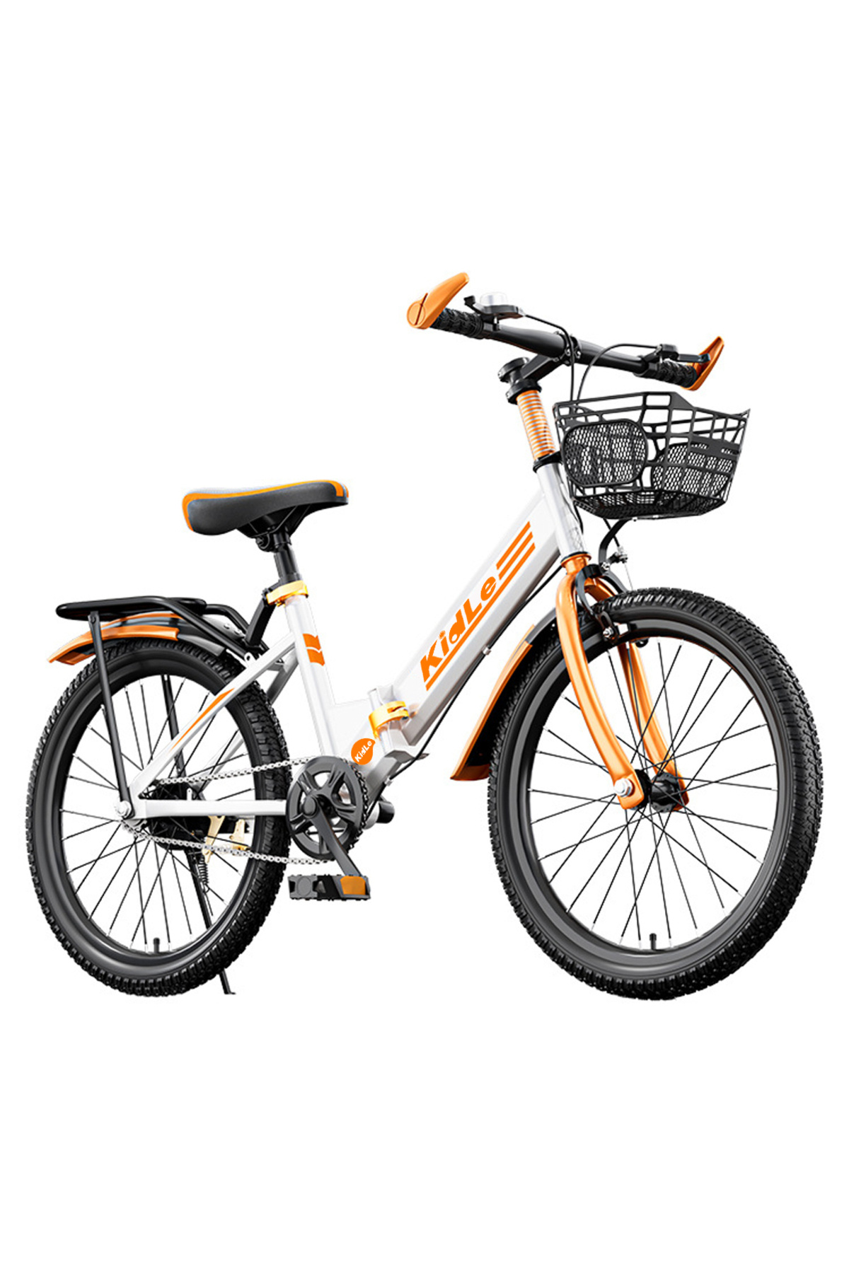 KidLe 22inch Folding Kids Mountain Bike, High Carbon Steel, Lightweight And Stable, With Basket
