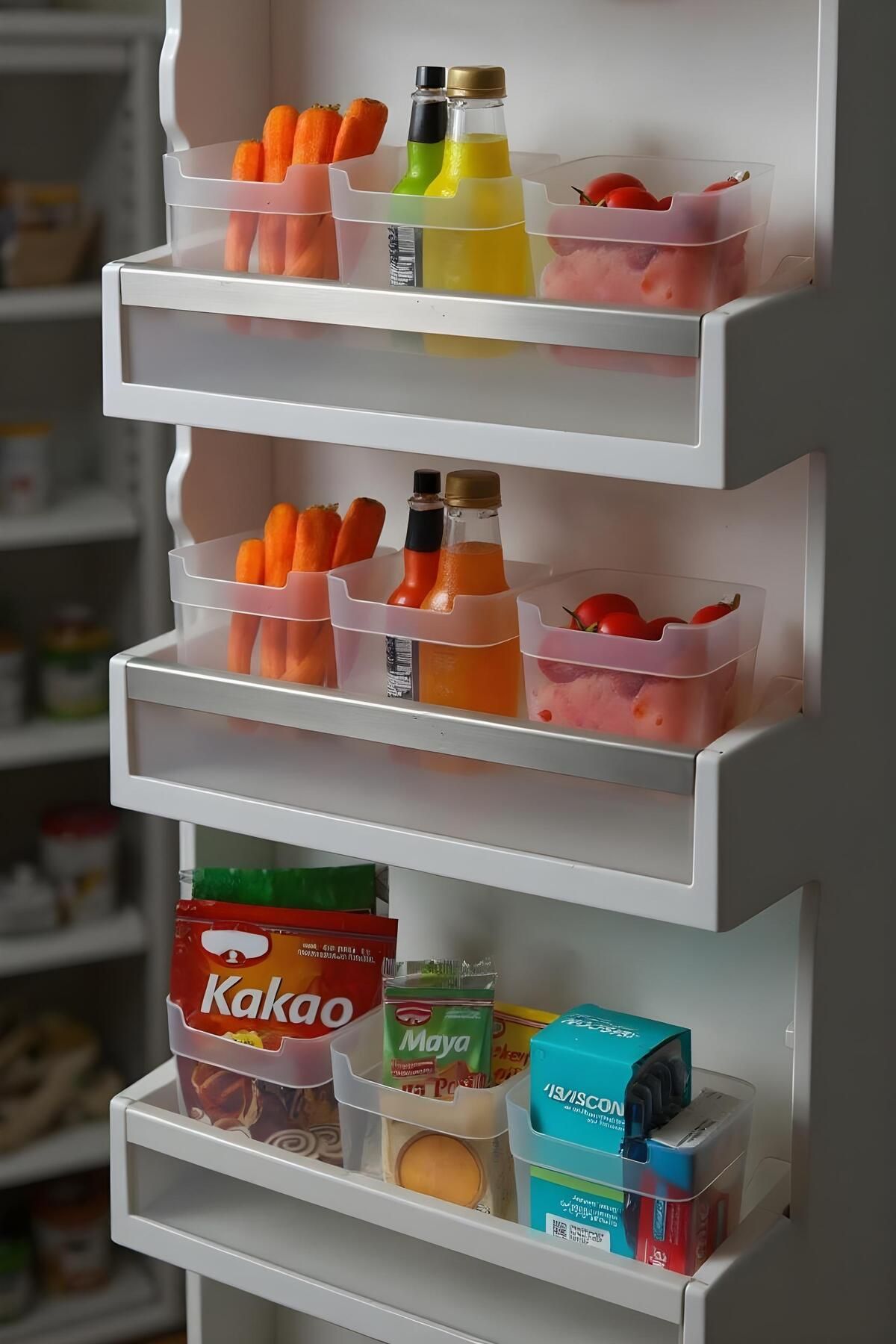 Justyol 12'li Büyük Boy Buzdolabı Kapak İçi Düzenleyici Set – 0,95 Litre Çok Amaçlı Organizer Kutular