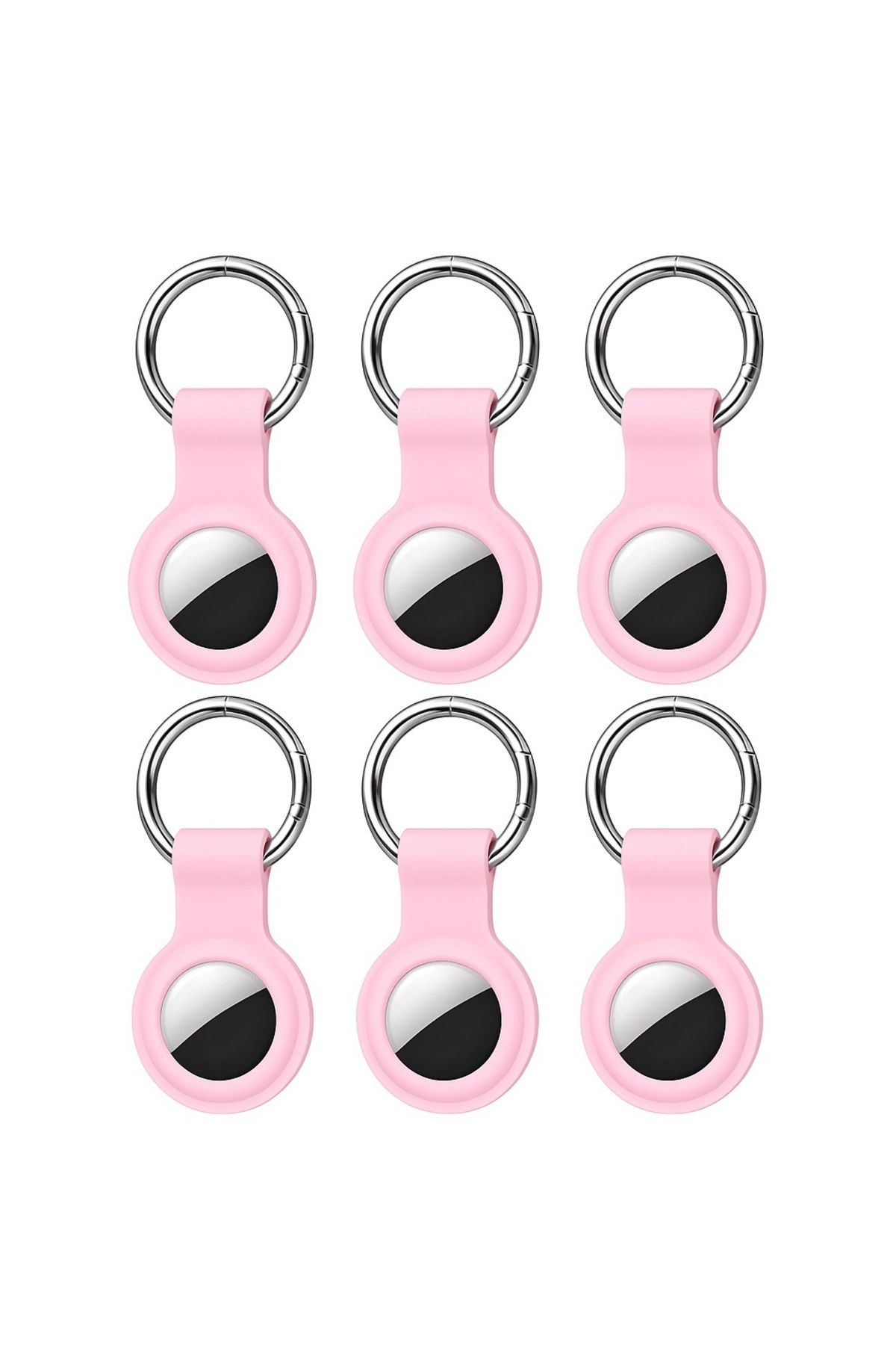 Coverzone ile Uyumlu Anahtarlıklı Silikon Kılıf A010 Koruyucu Anahtarlık Pembe 6'lı Paket