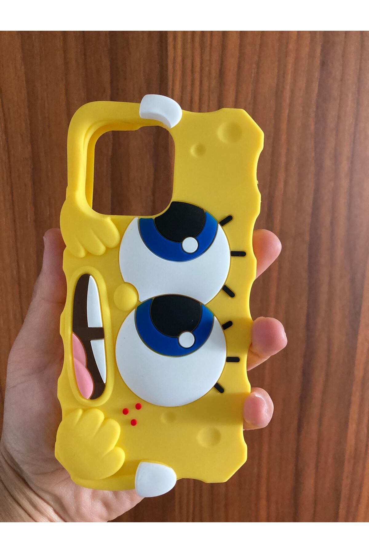 Newon İPHONE 14 PRO MAX SÜNGER BOB 3D HAMUR SİLİKON TELEFON KILIFI KAPAK COVER