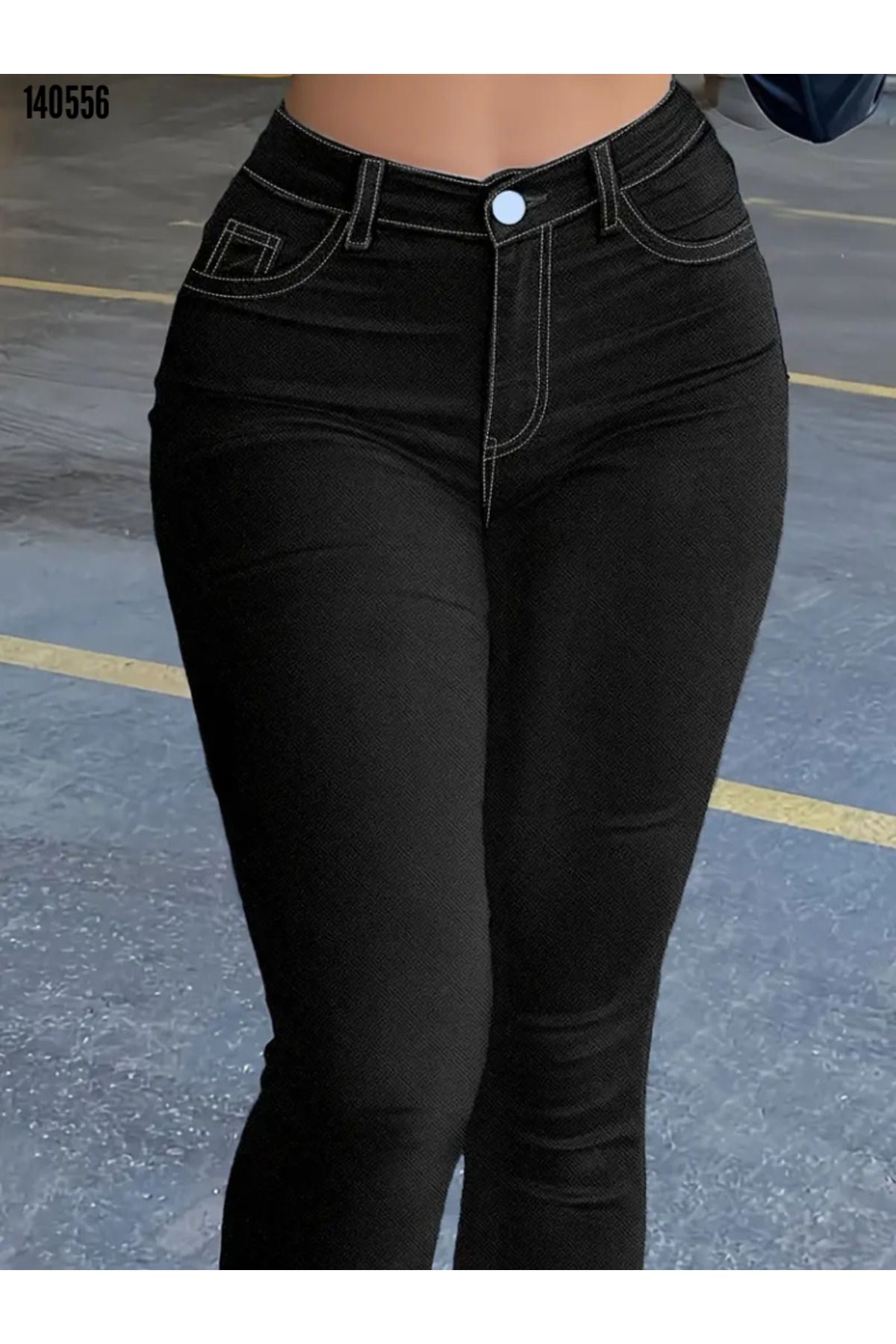 Janes Giyim Yüksek Bel Kadın Skinny Jean – Önden Düğmeli Kot Pantolon