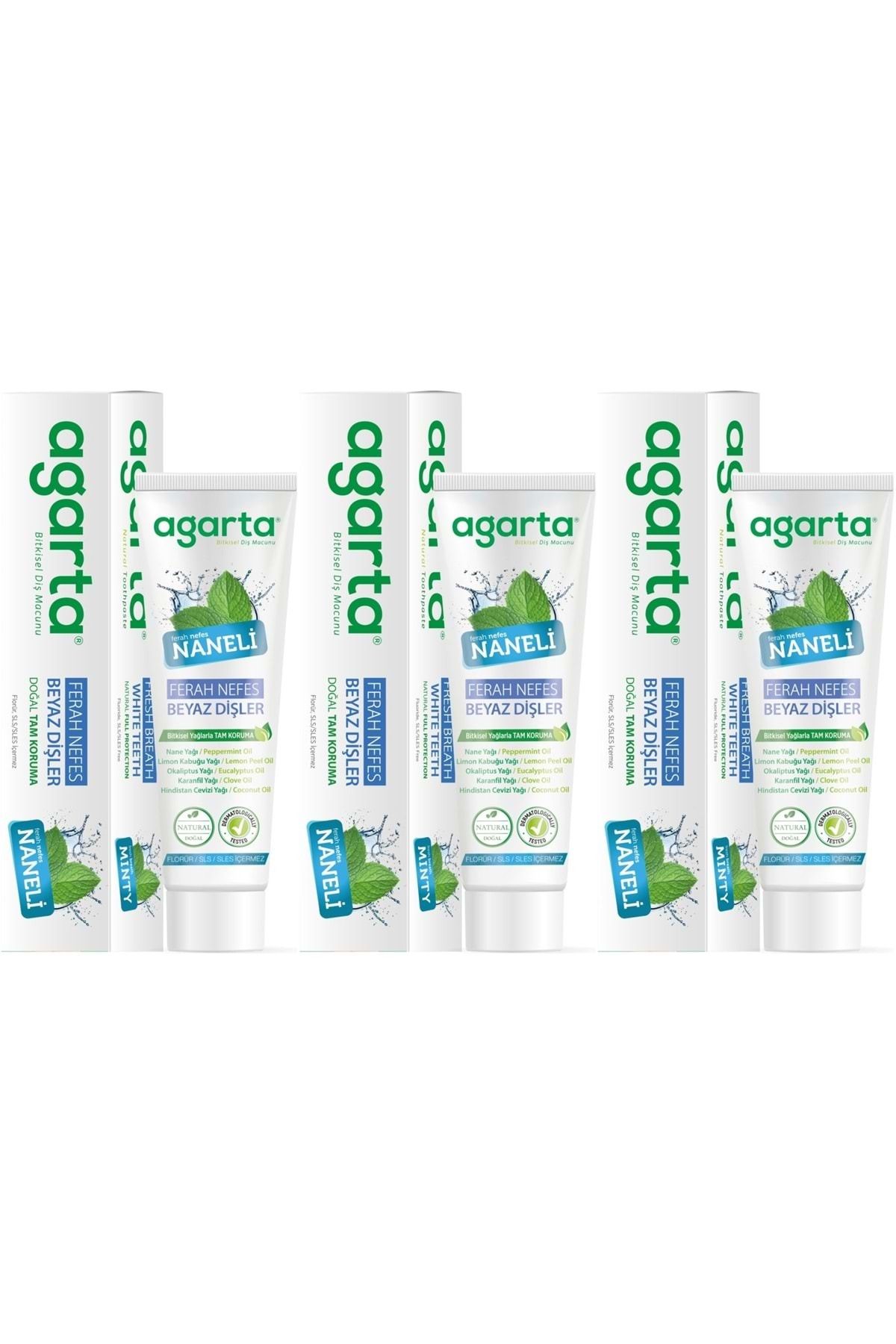 Agarta Doğal Diş Macunu 100ML Naneli (3 Lü Set)