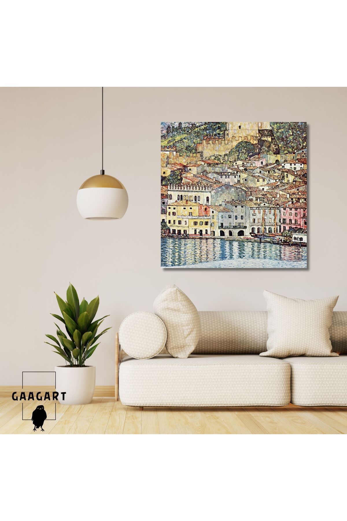 GAAGART Kare Kanvas Tablo Ünlü Eserler Gustav Klimt Garda Denizi