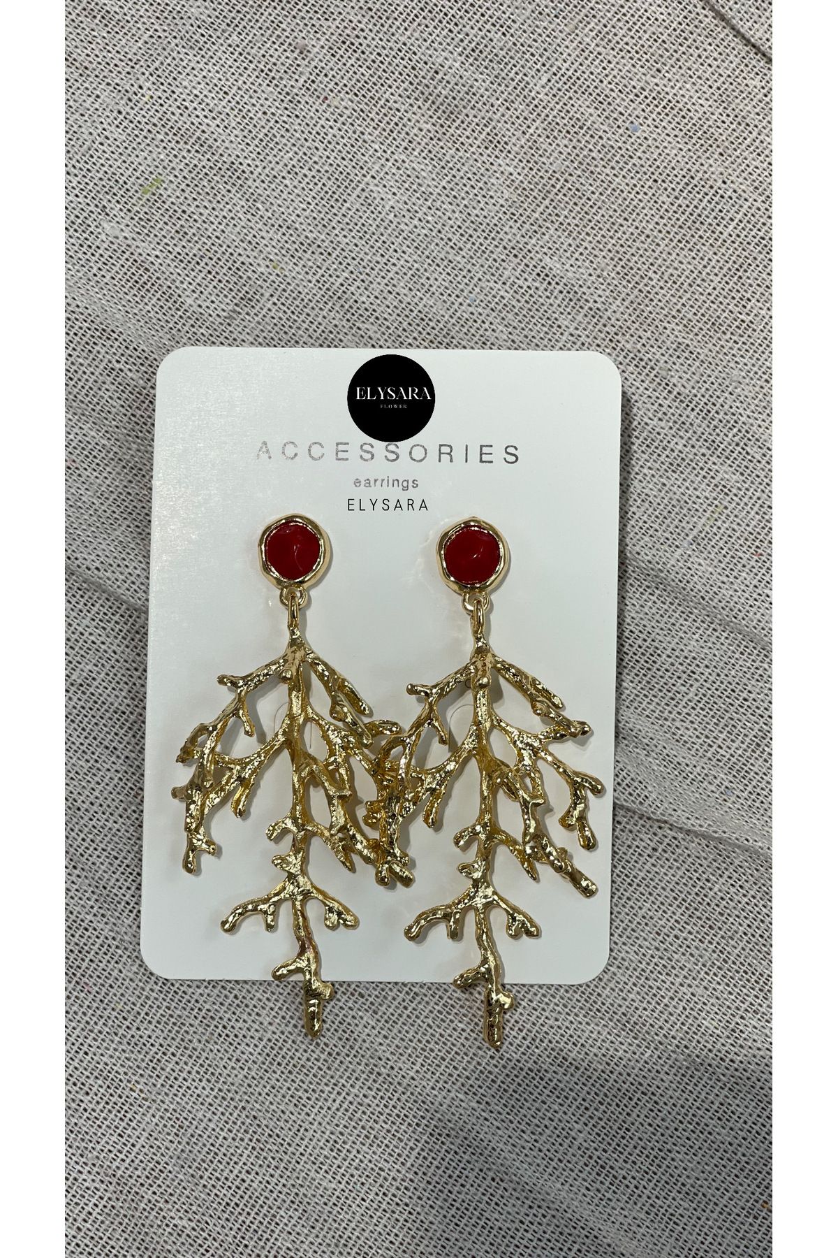 Elysara Gold Detaylı Küpe