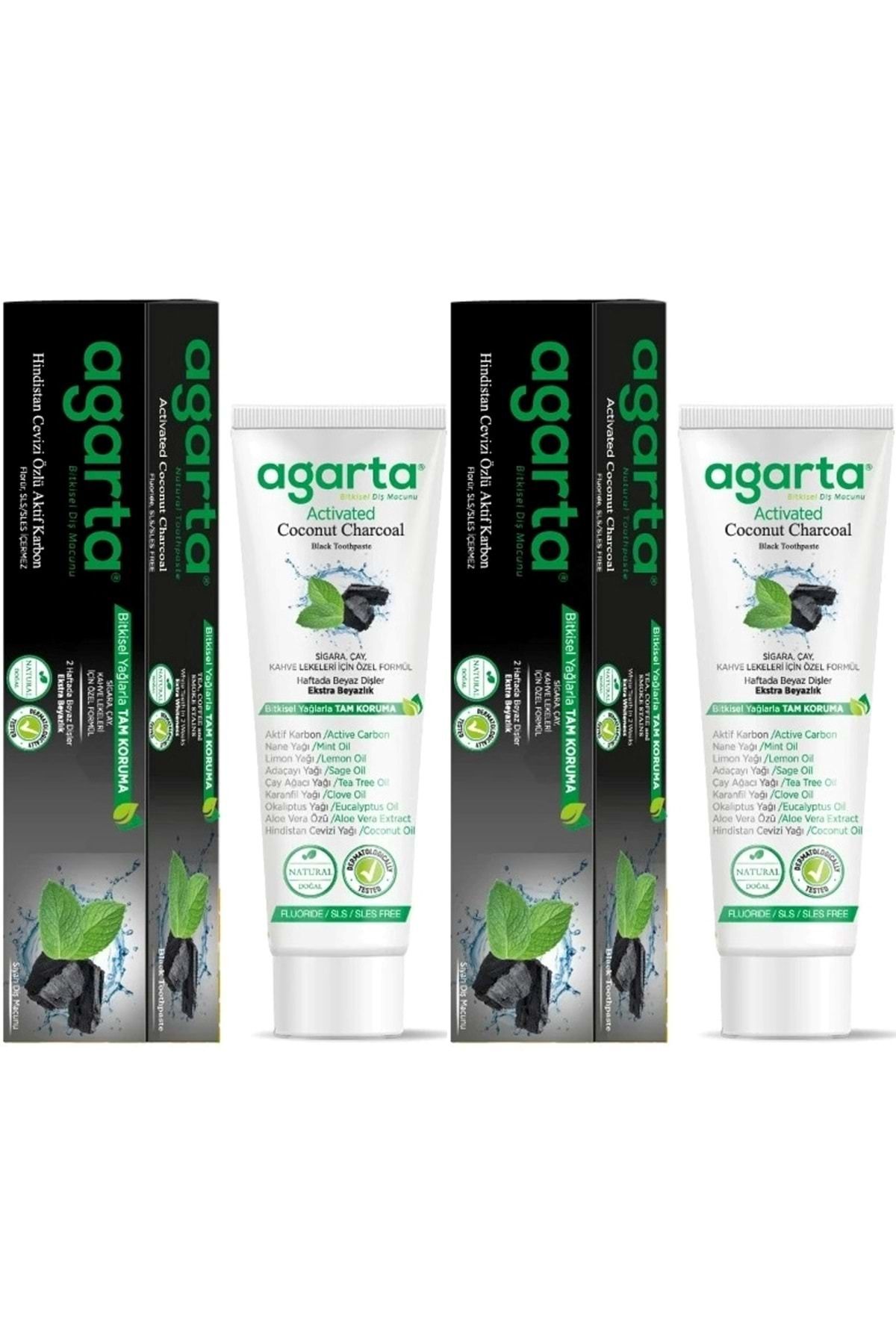 Agarta Doğal Diş Macunu 100ML Aktif Karbonlu (2 Li Set)