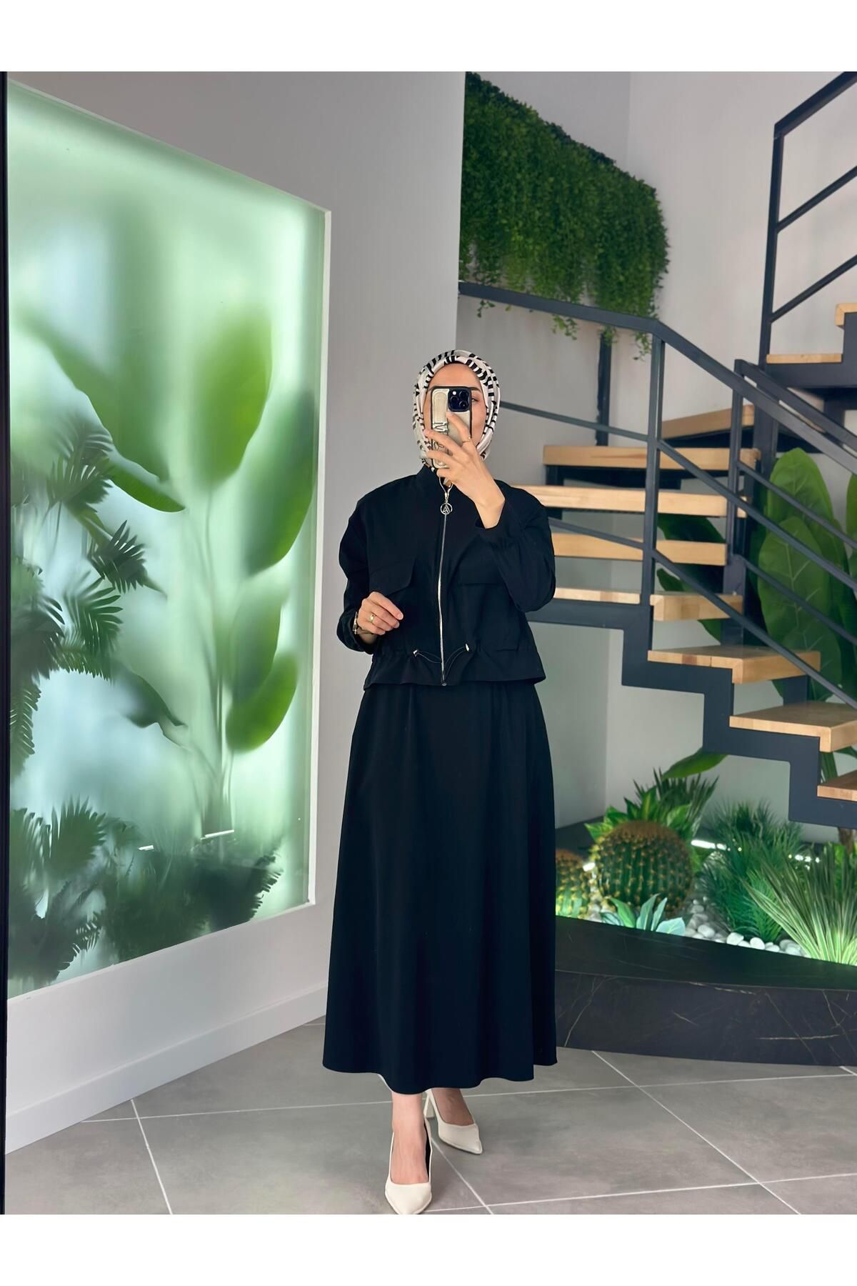 Armine Trend Ceketli Etekli Takım 25YT659 Siyah