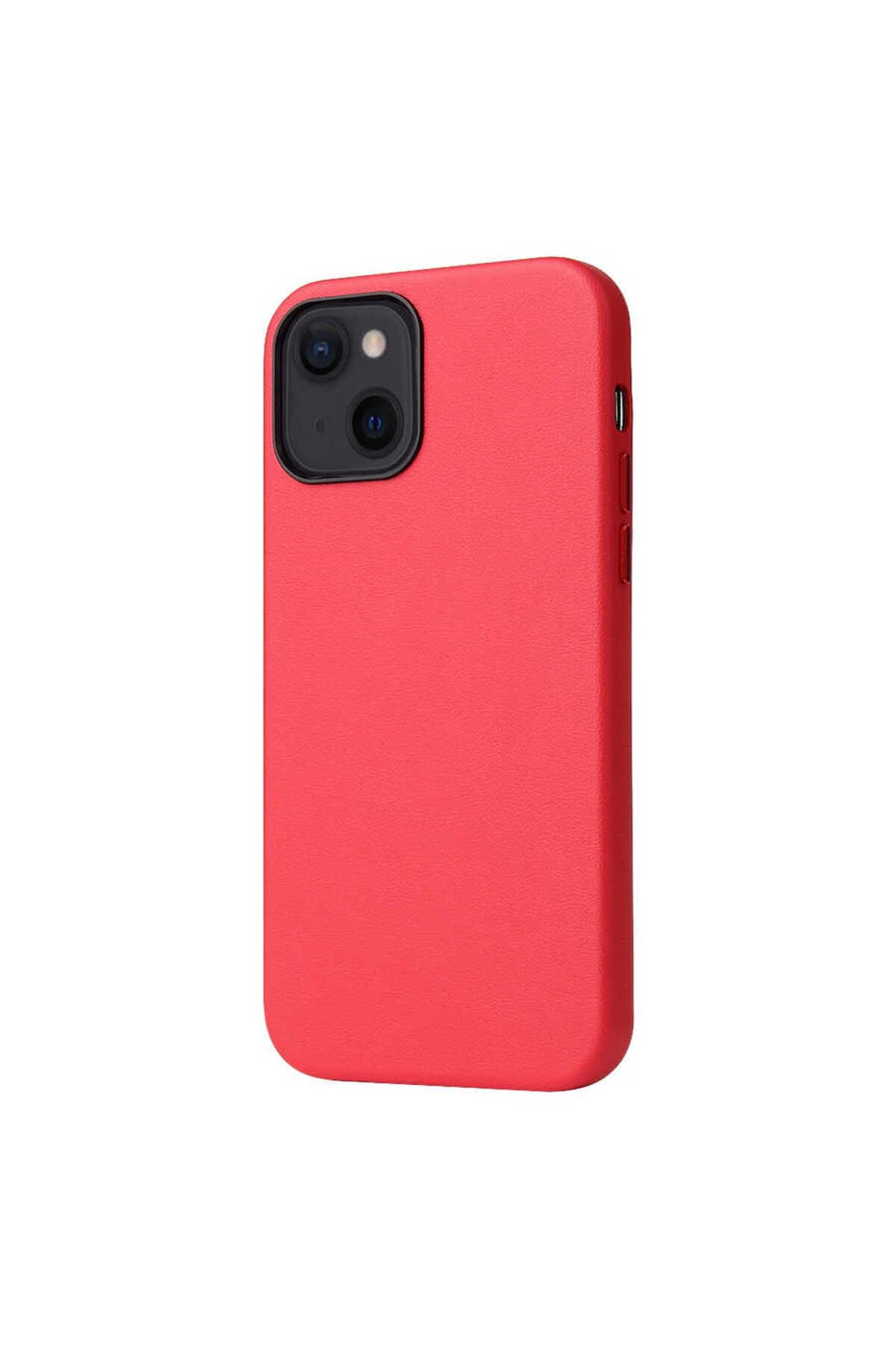 halkhouse İphone 13 Kılıf Deri Görünümlü İz Yapmaz Slim Fit Şık Lüks Eyzi Kapak