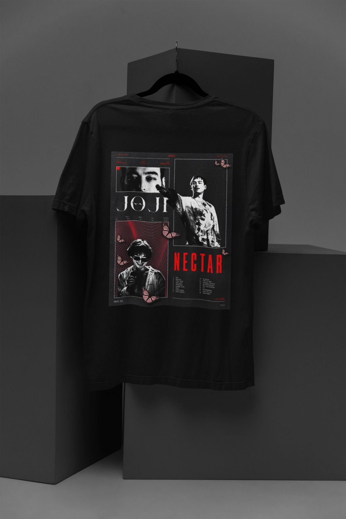 MAGORS JOJI NECTAR SIRT BASKILI BİSİKLET YAKA PAMUKLU OVERSIZE KALIP KISA KOLLU KADIN VE ERKEK TSHIRT