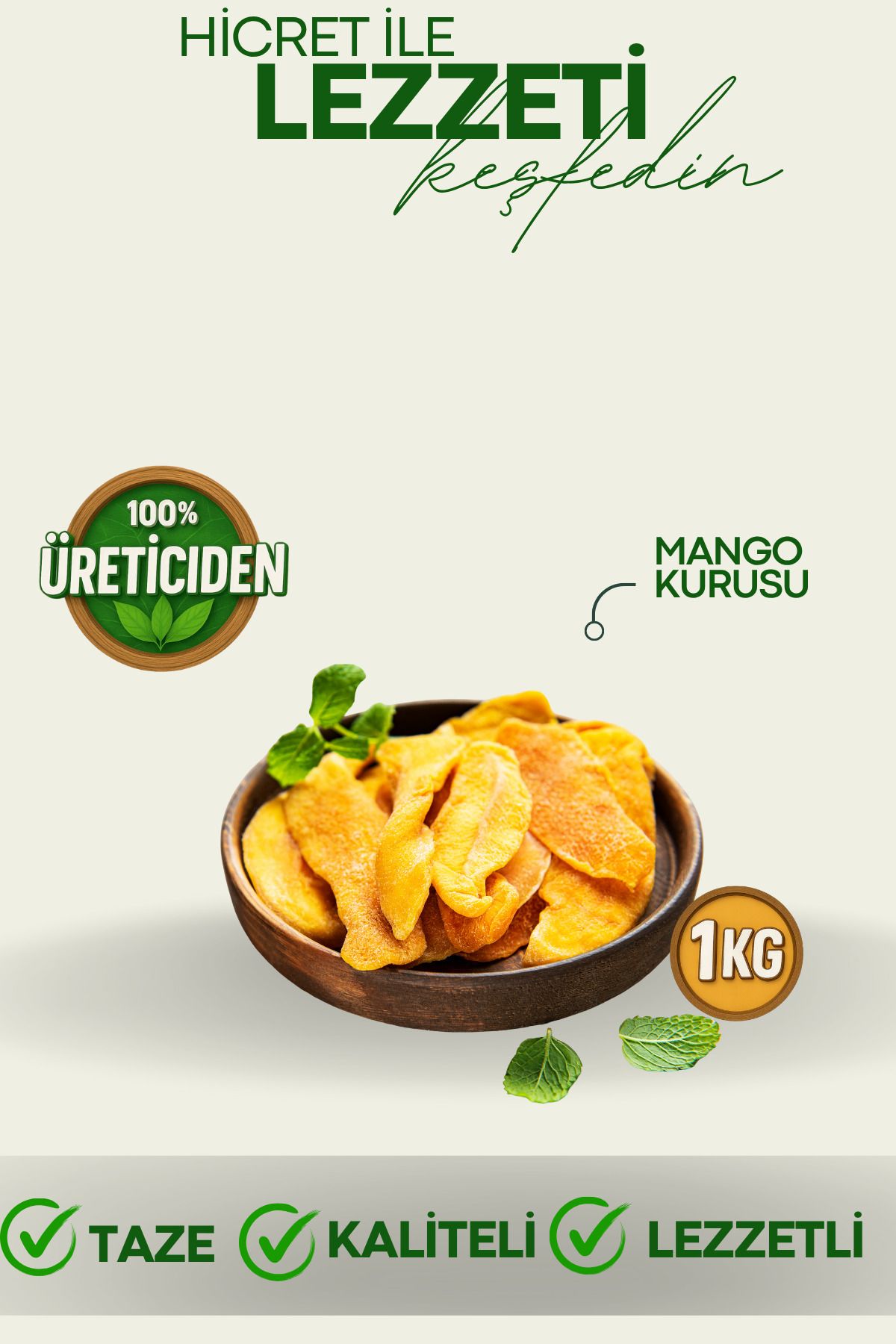 hicret Mango Kurusu 1 Kg - Atıştırmalık Kuru Meyve