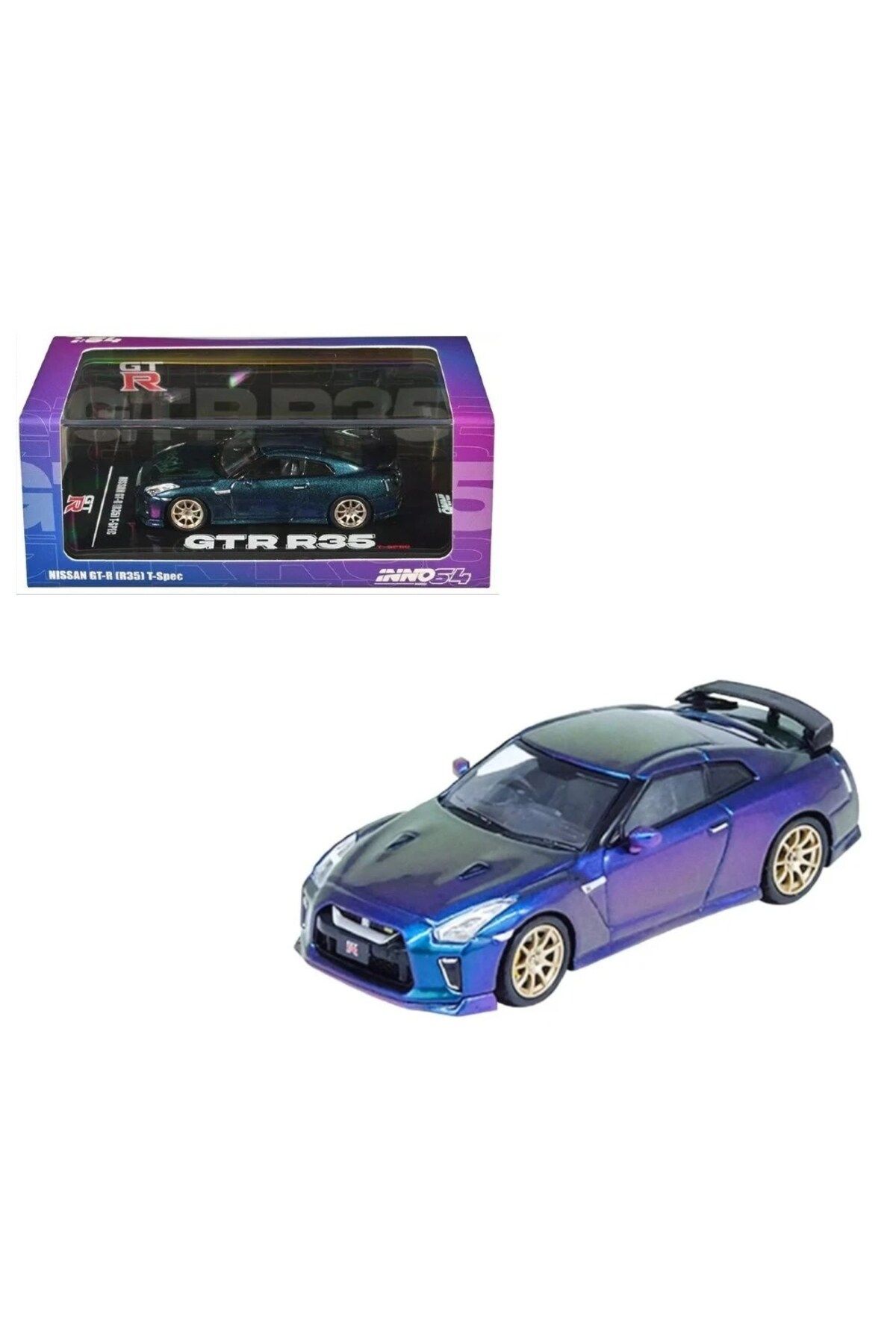Inno 1:64 Nissan GT-R (R35) T-SPEC Midnight Purple IN64-R3TS-MP