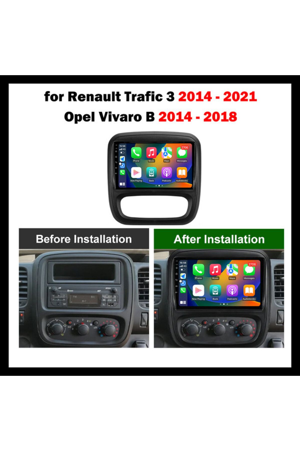 SOUNDCİTY RENAULT TRAFİC 2014-2021 MULTİMEDYA CARPLAY EKRAN SETİ 2 GB RAM 32 HAFIZALI
