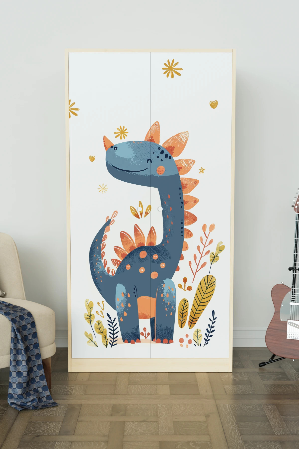 Hediyeler Kapında Minik Dino Design "Calista" Gardırop 5 Raflı Askılı Çocuk Odasi Elbise Dolabı fotoğrafı 2 (önizleme)