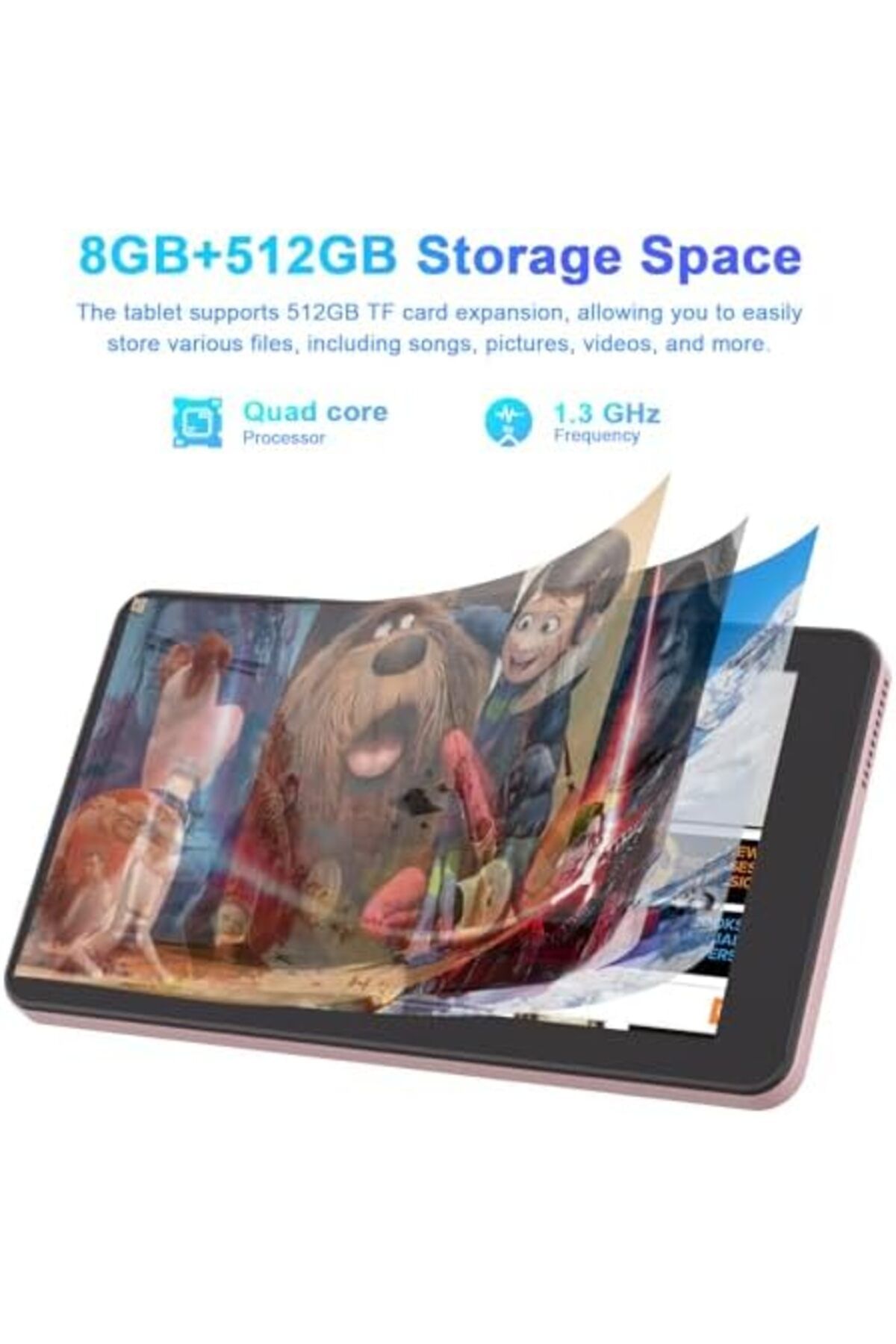 CIDEA-C idea 7 Inch Tablet, Android 13 Tablet, Quad Core Processor, 8GB RAM 512GB ROM, 512GB Expand, Dual 8