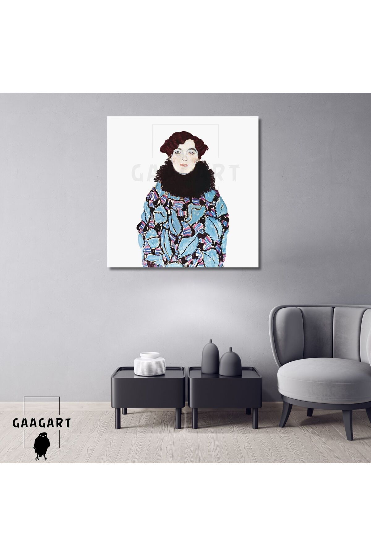 GAAGART Kare Kanvas Tablo Ünlü Eserler Gustav Klimt Johanna Staude Portresi
