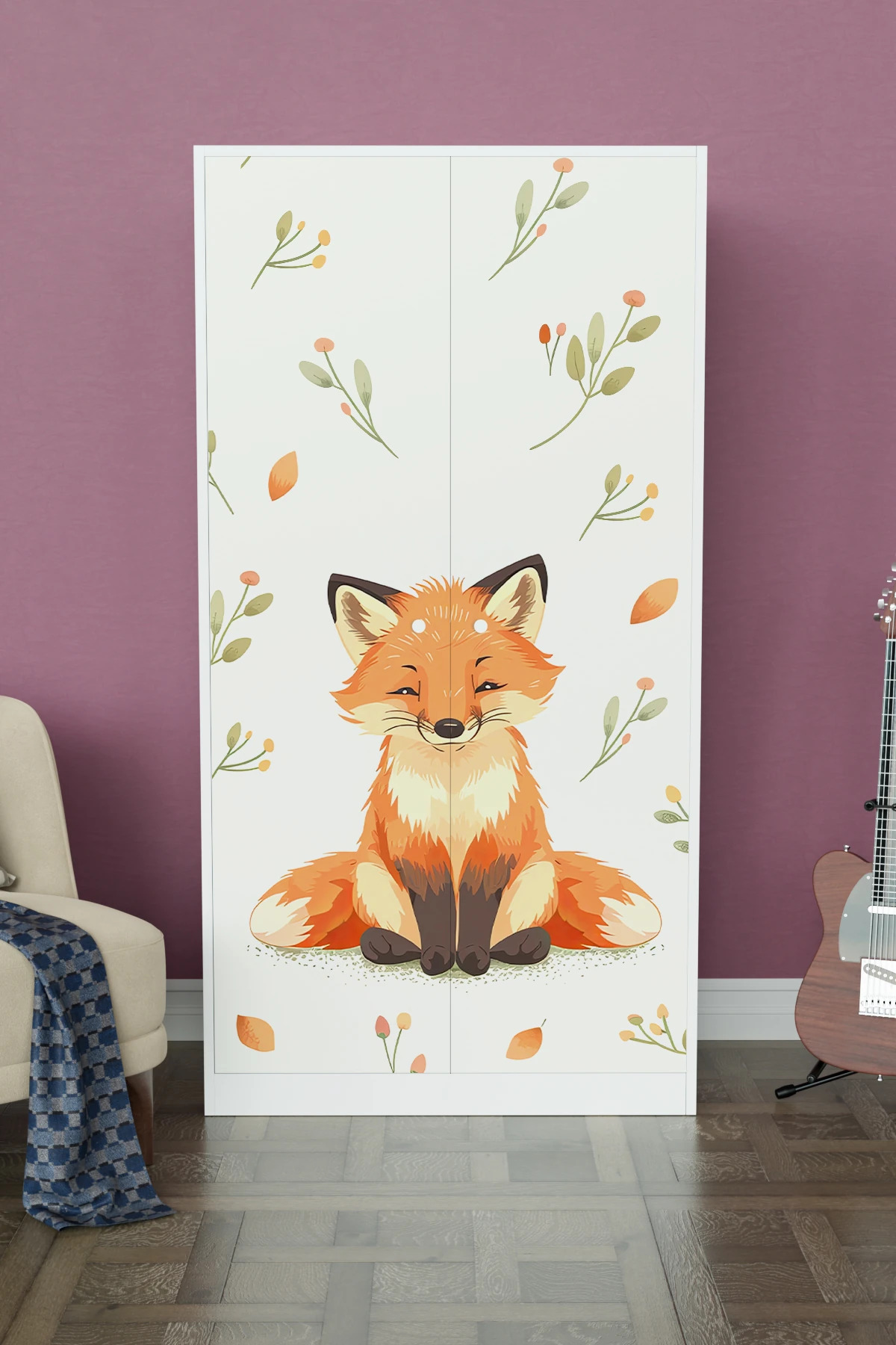 Hediyeler Kapında Foxie Design "Calista" Gardırop 5 Raflı Askılı Çocuk Odasi Elbise Dolabı fotoğrafı 2 (önizleme)