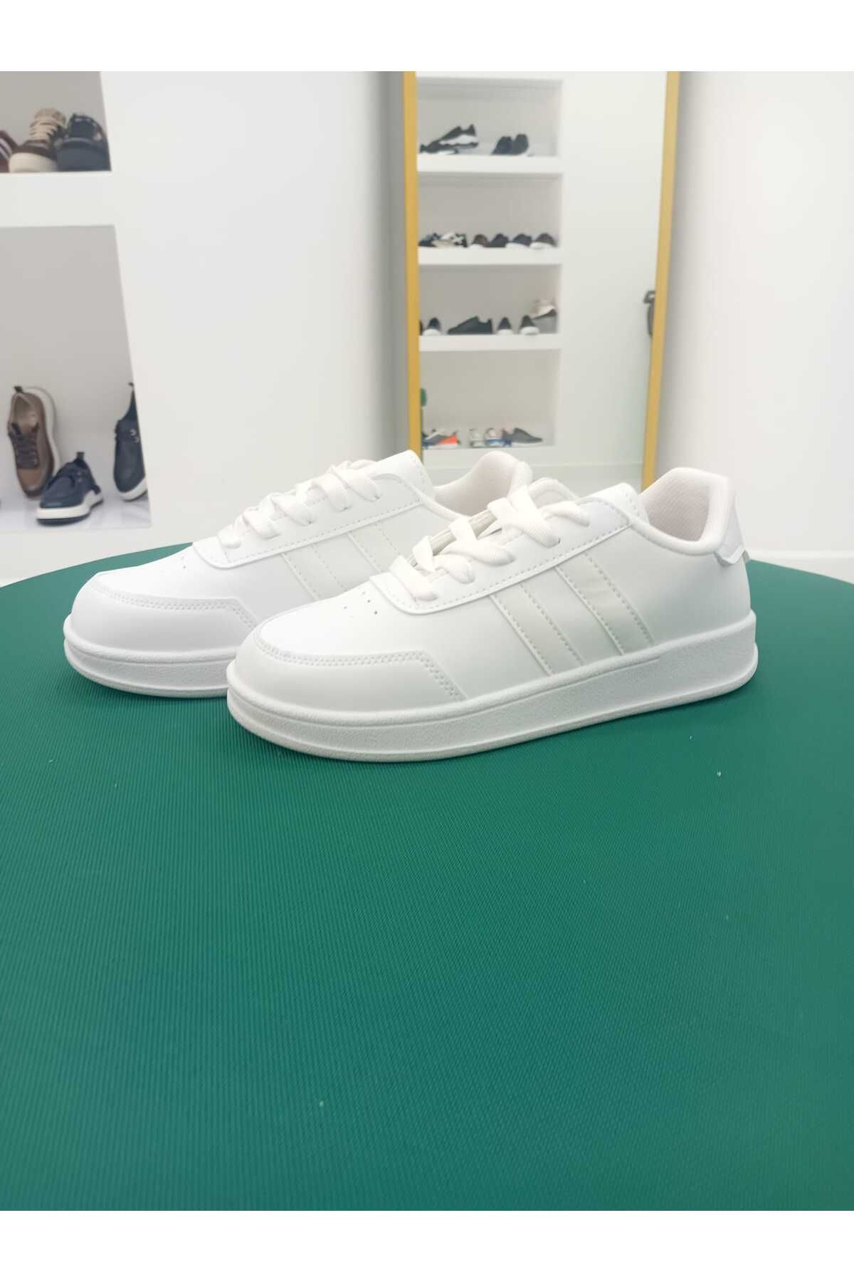 Klay Shoes Erkek Düz Hafif Taban Çift Bantlı Günlük Sneaker Ayakkabı