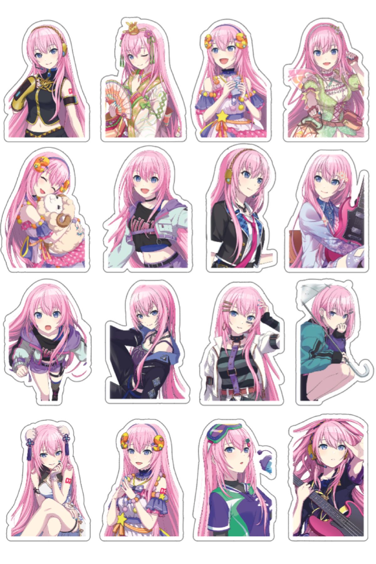 nihonwosekai Hatsune Miku Colorful Project Sekai Anime Sticker Seti Pjsekai Megurine Luka