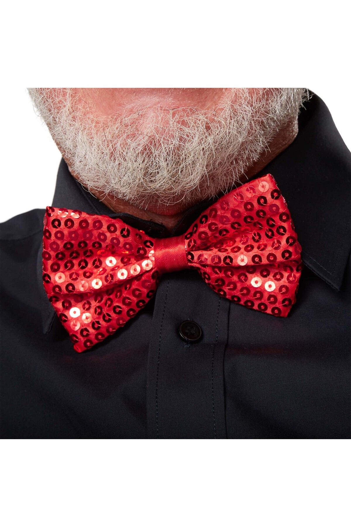 MR RZN STORE Kırmızı Payetli Pullu Papyon