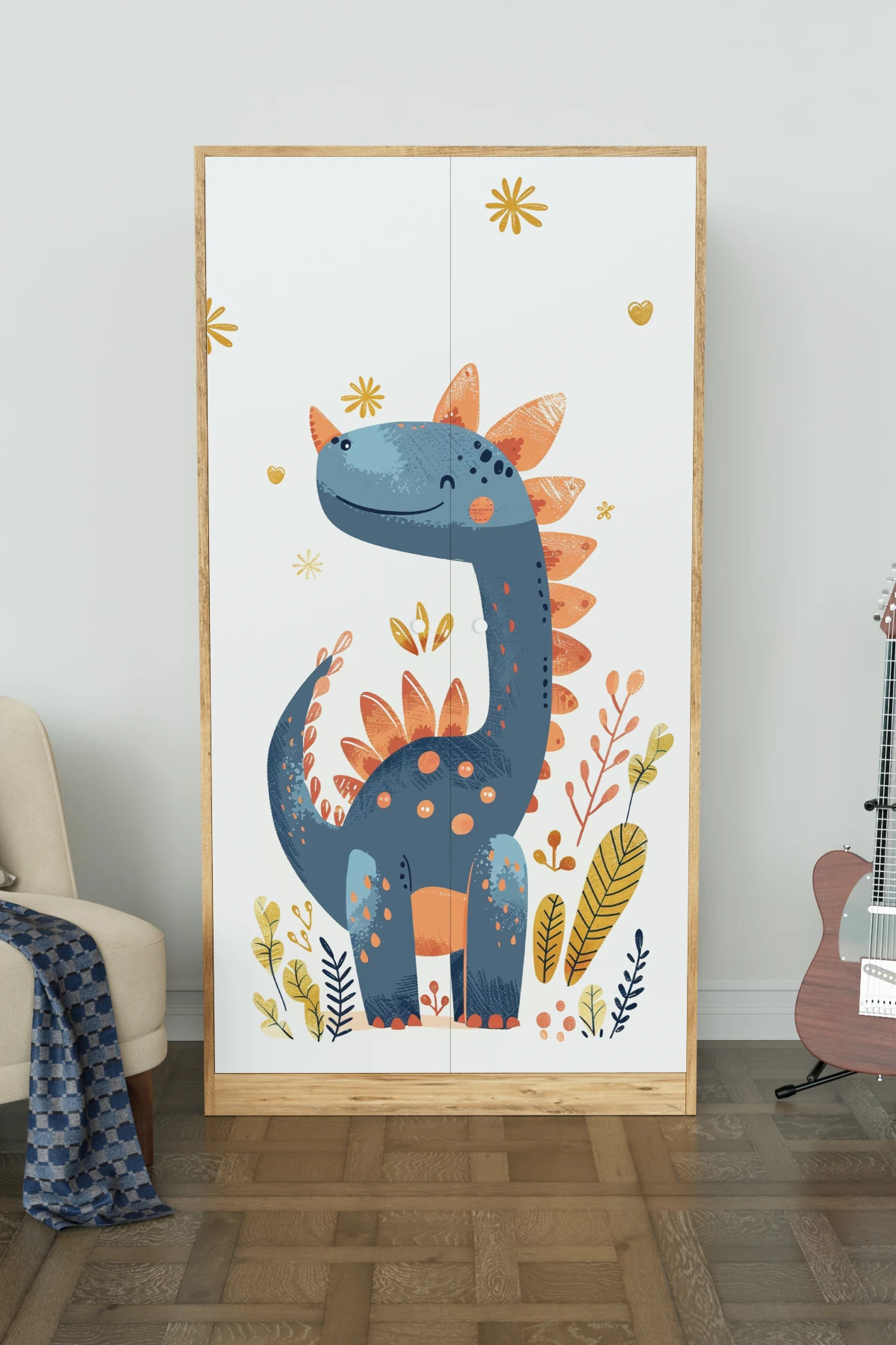 Hediyeler Kapında Minik Dino Design "Calista" Gardırop 5 Raflı Askılı Çocuk Odasi Elbise Dolabı fotoğrafı 2 (önizleme)