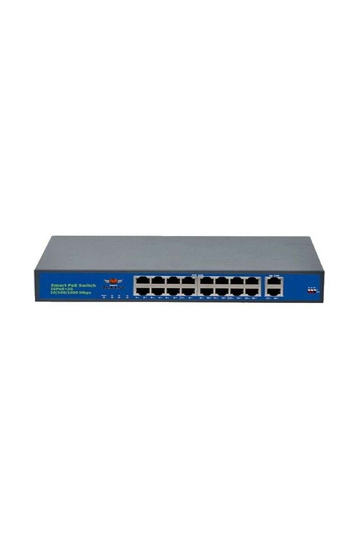 Tektra TKS-1620GBL-A 16 Port Poe  Uyumlu + 2 Uplink Switch