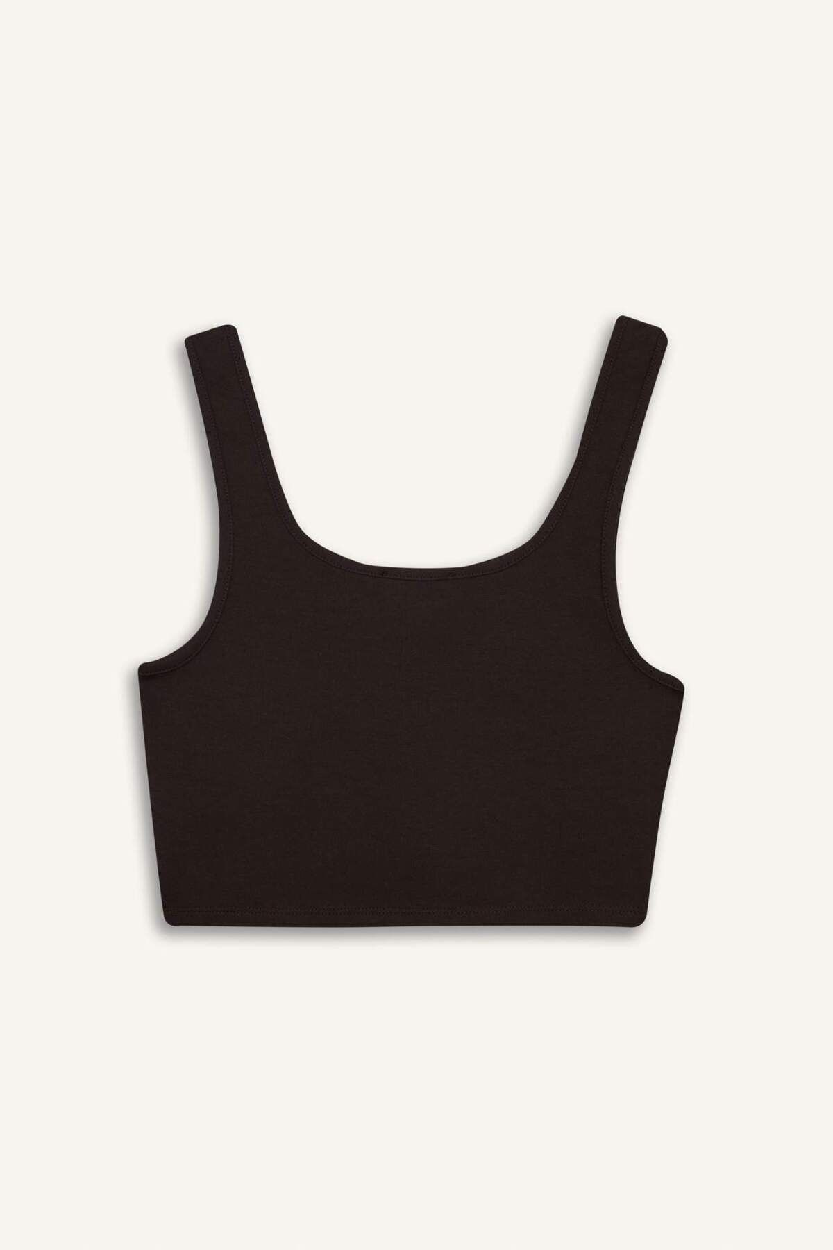 DeFacto-U Neck Basic Plain Crop Undershirt F5942Ax25Sm 3