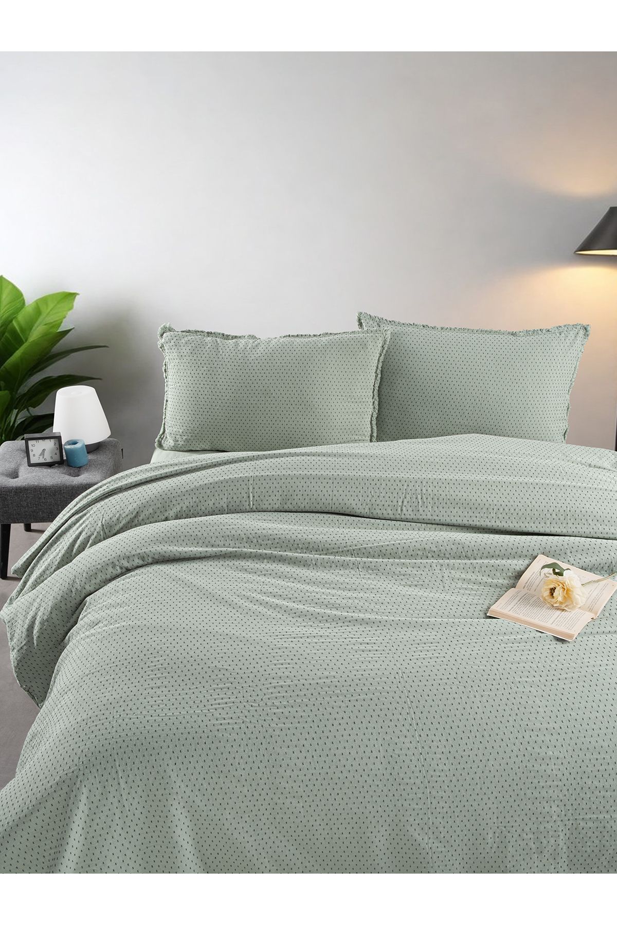 BED LİNE Atlamalı nevresim takımı çift kişilik mint kutulu