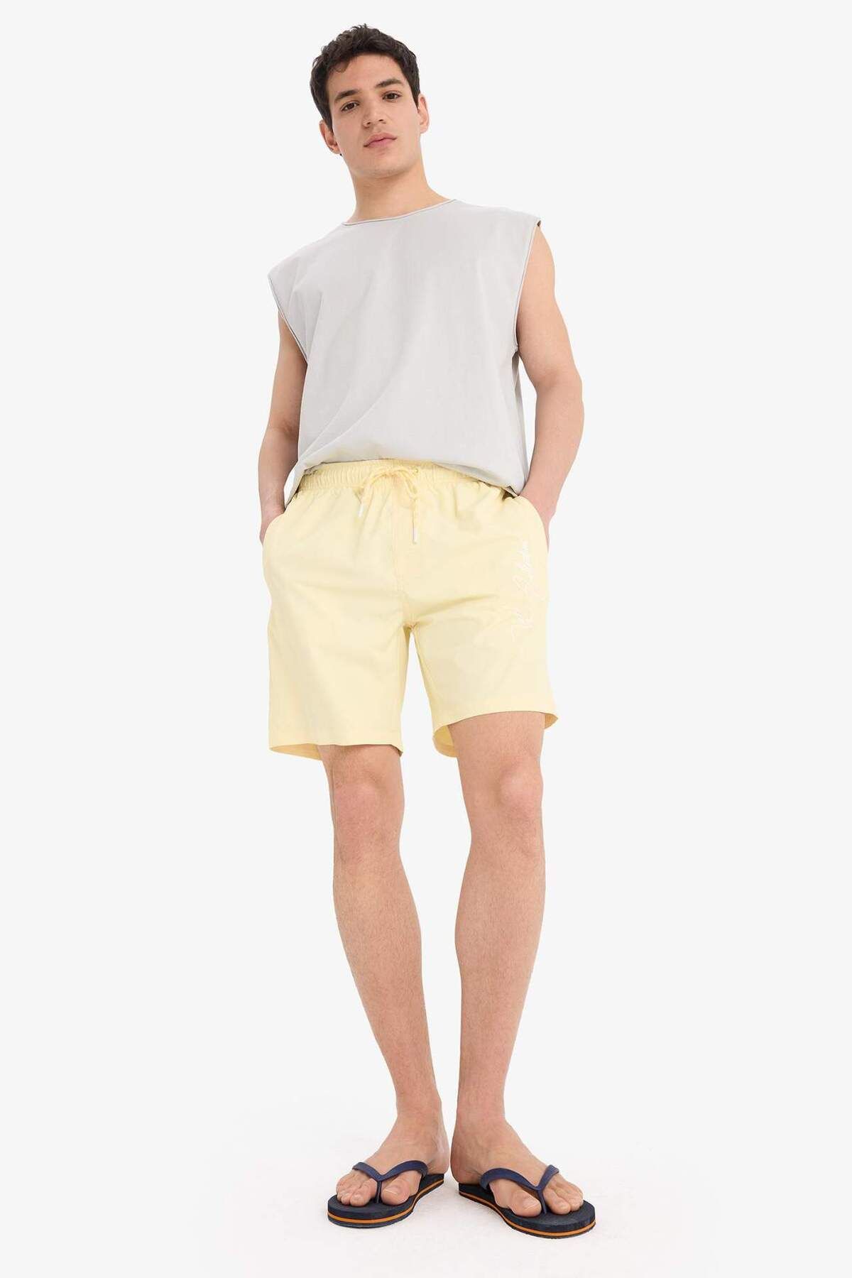 DeFacto-Regular Fit Mesh Lined Short Length Swim Shorts B7255Ax25Hs 2
