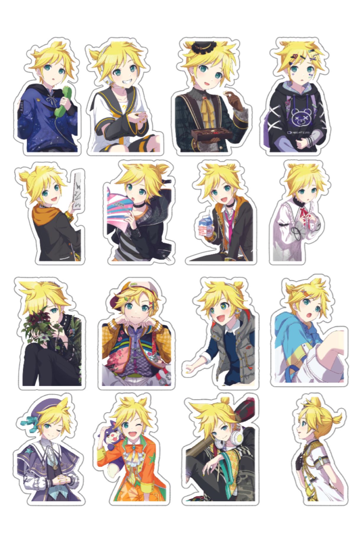 nihonwosekai Hatsune Miku Colorful Project Sekai Anime Sticker Seti Pjsekai Kagamine Len