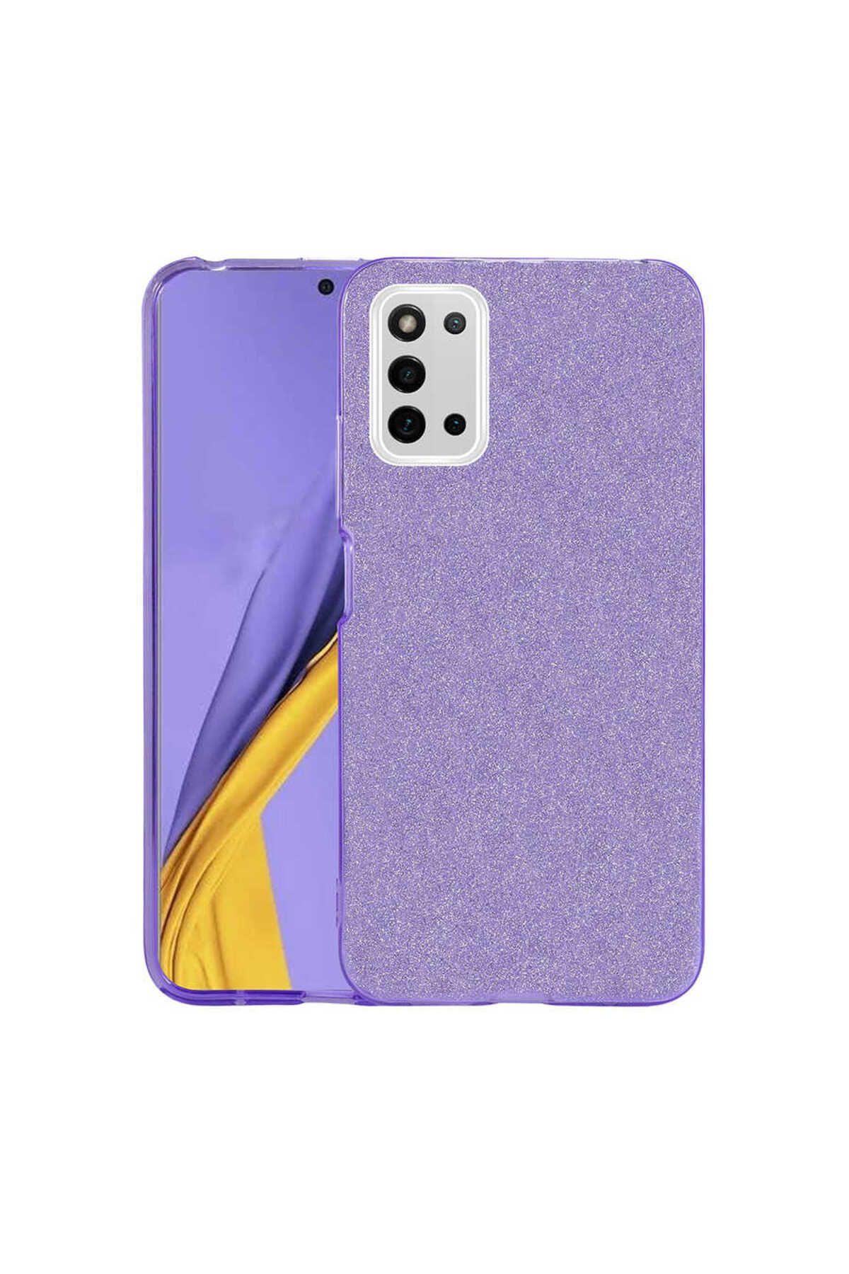 halkhouse Galaxy A03S Kılıf Renkli Simli Parlak Şık Sert Kadın Kapak Shining Silikon