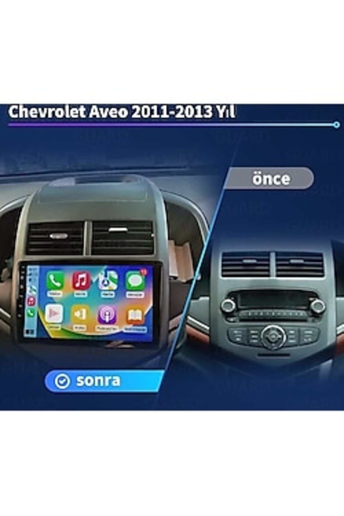 SOUNDCİTY CHEVROLET AVEO 2011-2013 MULTİMEDYA CARPLAY EKRAN SETİ 2 GB RAM 32 HAFIZALI