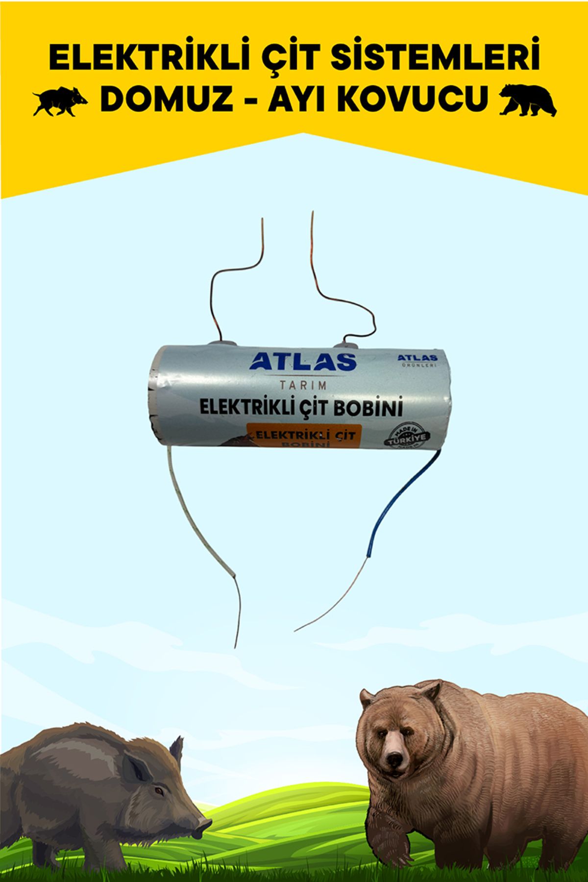 Atlas ELEKTRİKLİ ÇİT BOBİNİ 30.000 VOLT DOMUZ AYI KOVUCU