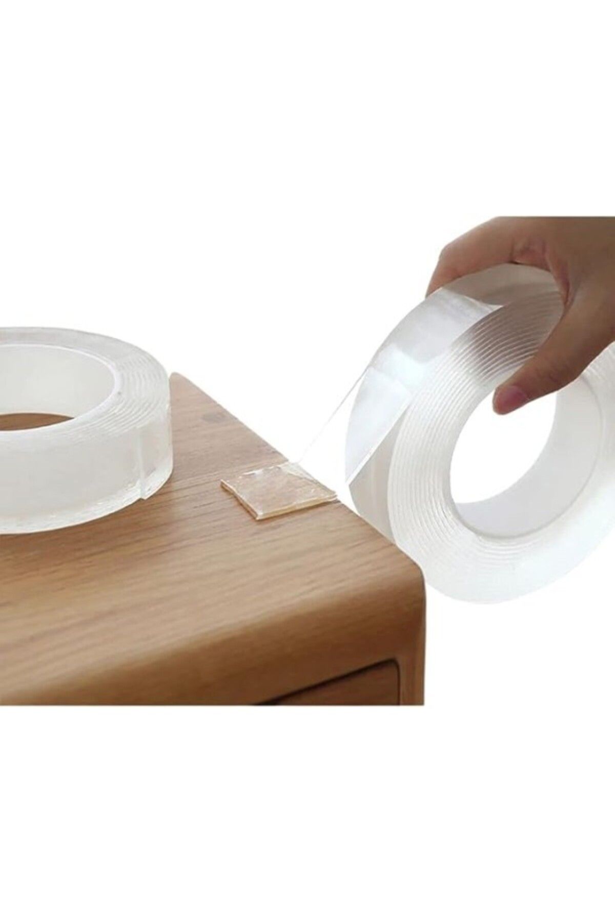 ShopZum Yunhan Şeffaf Çift Taraflı Nano Bant Kuvvetli Silikon Jel Yapıştırıcı 3 Metre