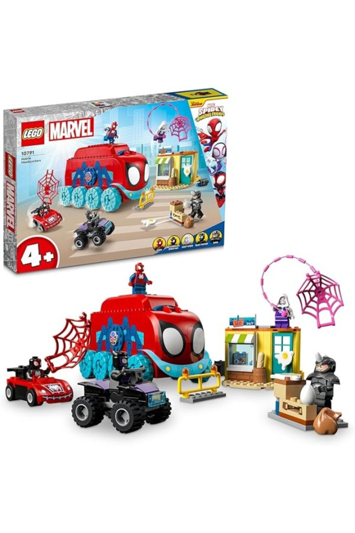 ShopZum Spidey Ekibinin Mobil Karargahı 10791-4 Yaş Ve Üzeri Çocuklar İçin Spidey Ve Arkadaşları
