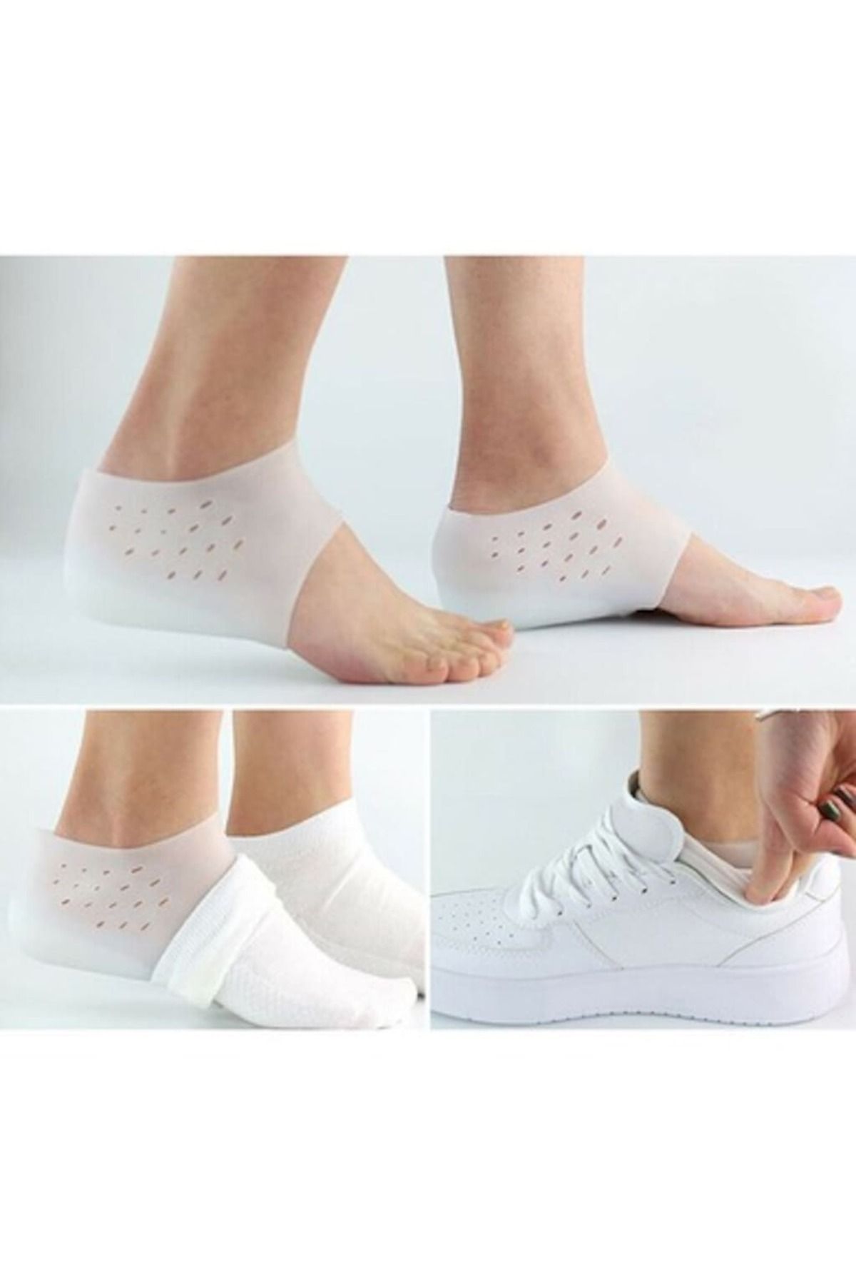 AboutThePerfect 3cm Topuk Yükseltici Silikon Çorap, Rahat ve Şık Boy Uzatıcı