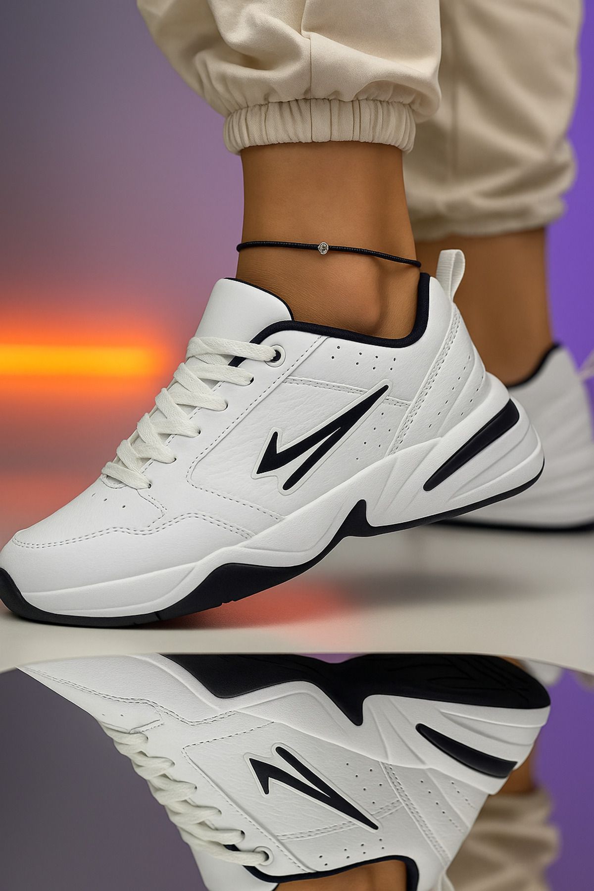 asyada fashion taban kalın beyaz siyah spor ayakkabı sneaker ayakkabı kadın spor erkek spor
