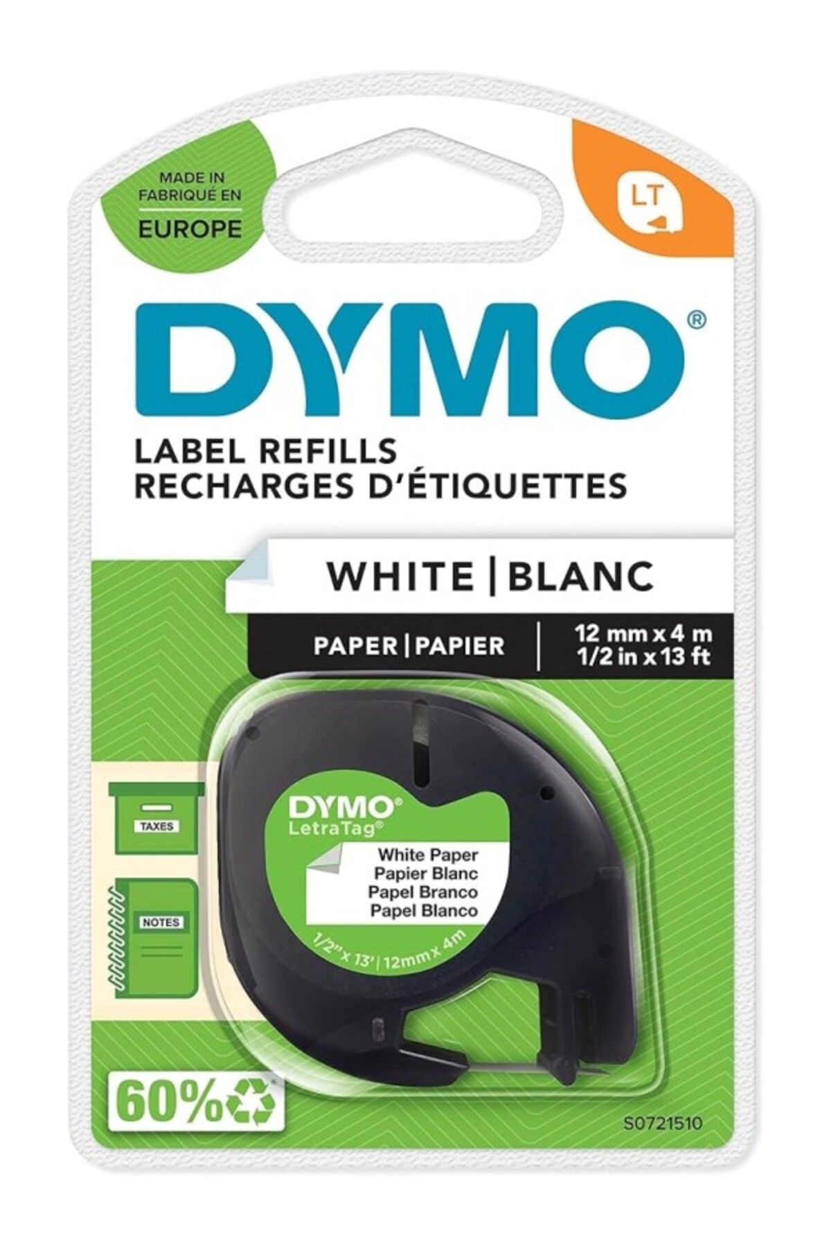 ShopZum Letratag Kağıt Şerit (12Mm X 4 Mt), Beyaz (59421)
