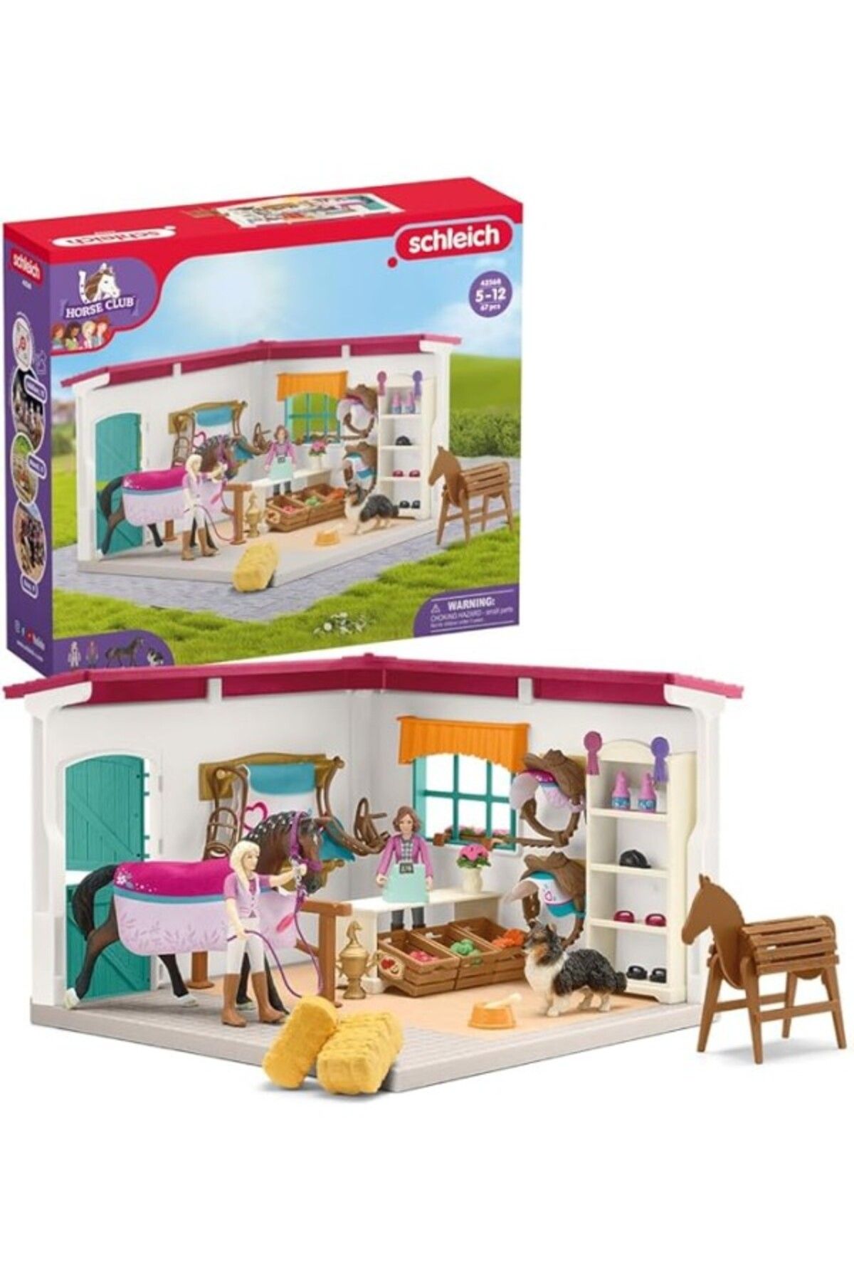 ShopZum Schleich 42568 Modüler Binicilik Mağazası, 5-12 Yaşındaki Çocuklar Için, Horse Club - Oyun Seti