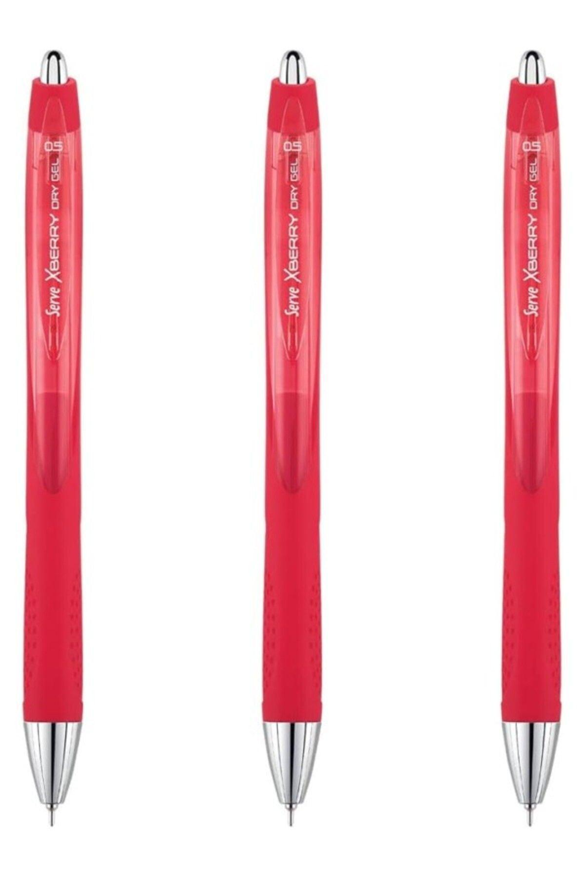 ShopZum Xberry Jel Kalem 05Mm Igne Uc Kirmizi 02 3Lu Set