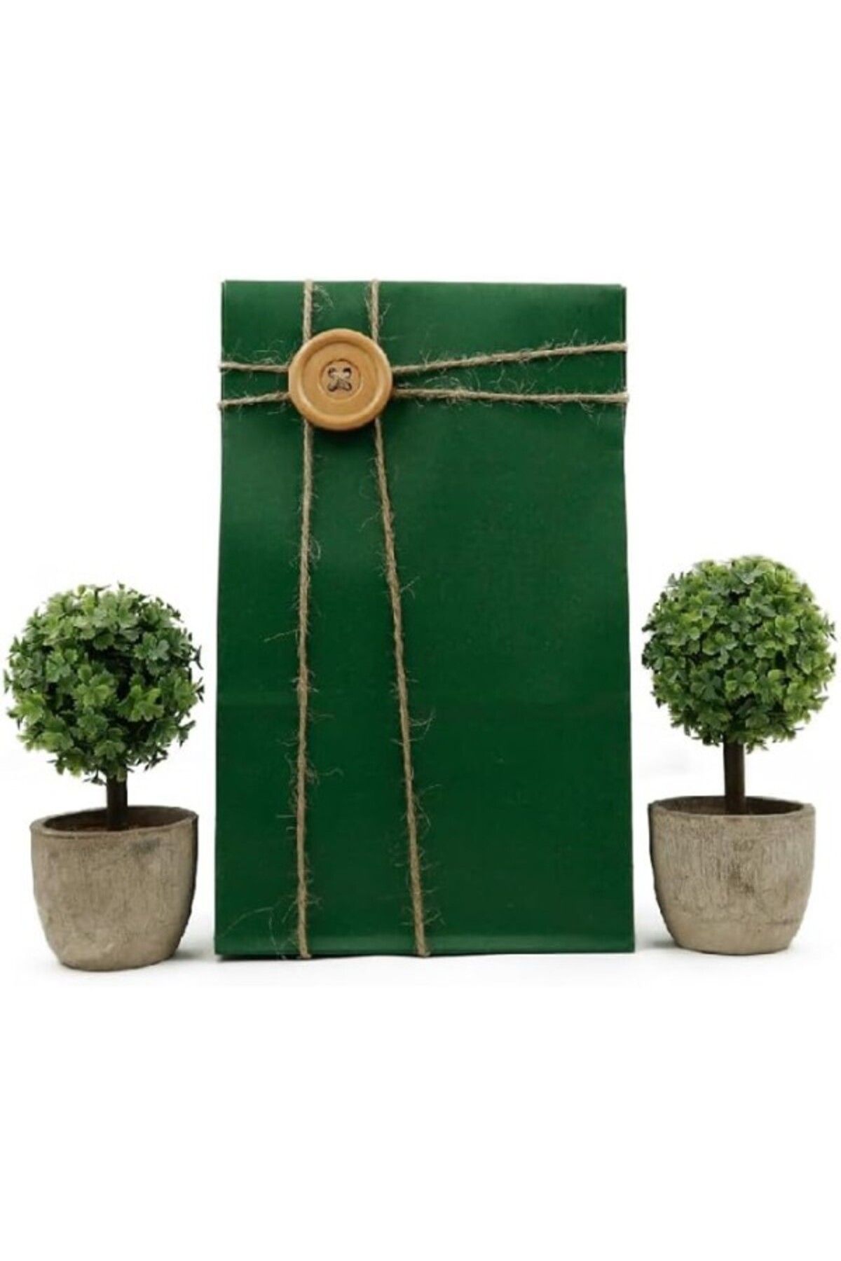 ShopZum 15X29 Koyu Yeşil Renk Hediyelik Kese Kağıdı (10'Lu Set)