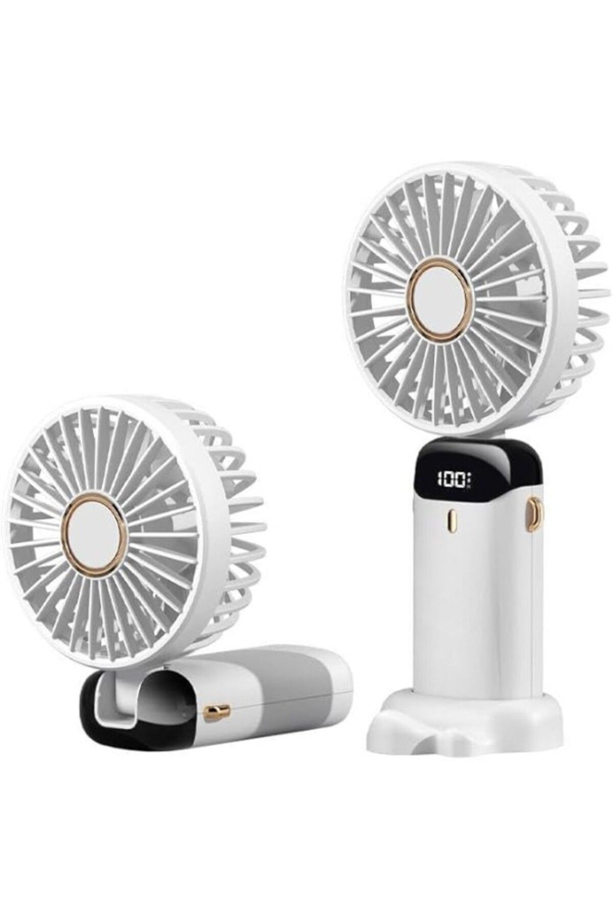 ShopZum N15 Dijital Led Göstergeli Katlanabilir Askılıklı Portatif Mini Vantilatör Soğutucu El Fanı