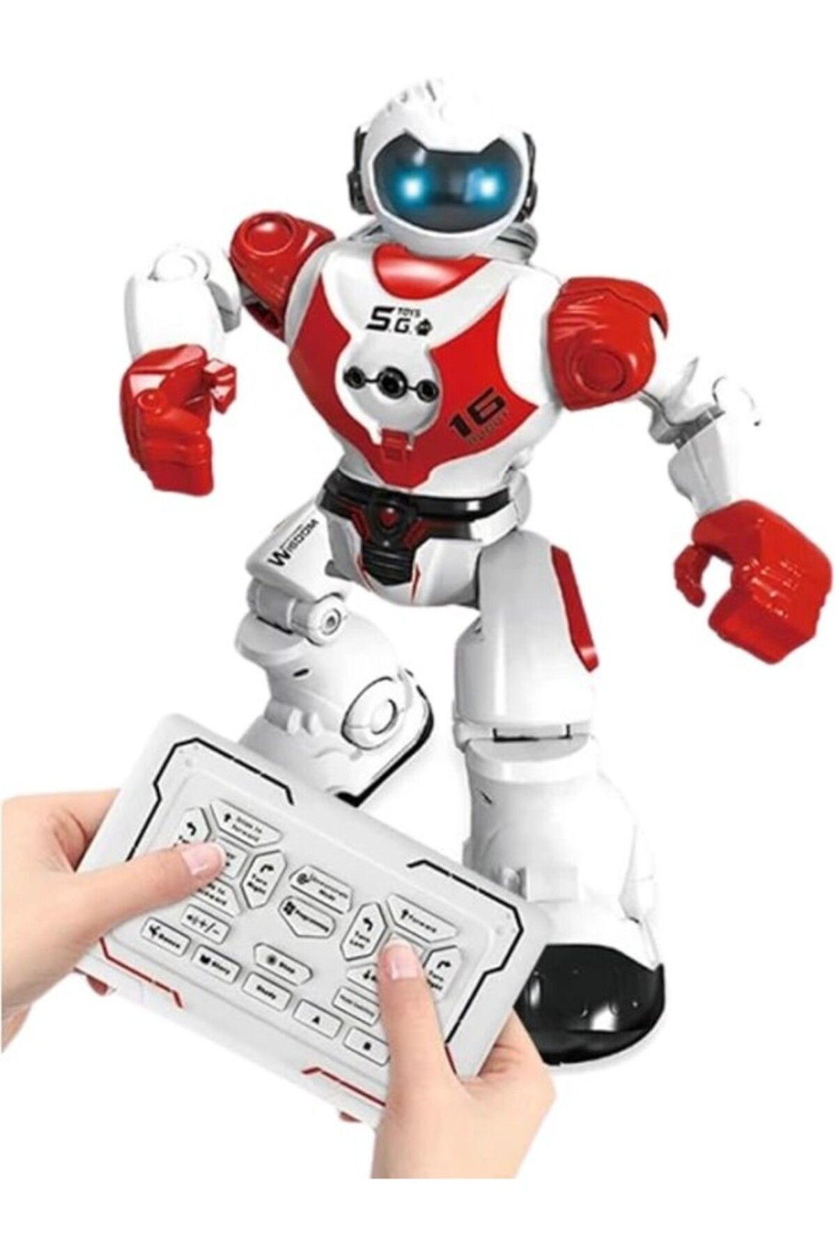 ShopZum 16 Fonksiyonlu Şarjlı Uzaktan Kumandalı Akıllı Robot Sesli Işıklı Programlama Dans Moonwalk Robot