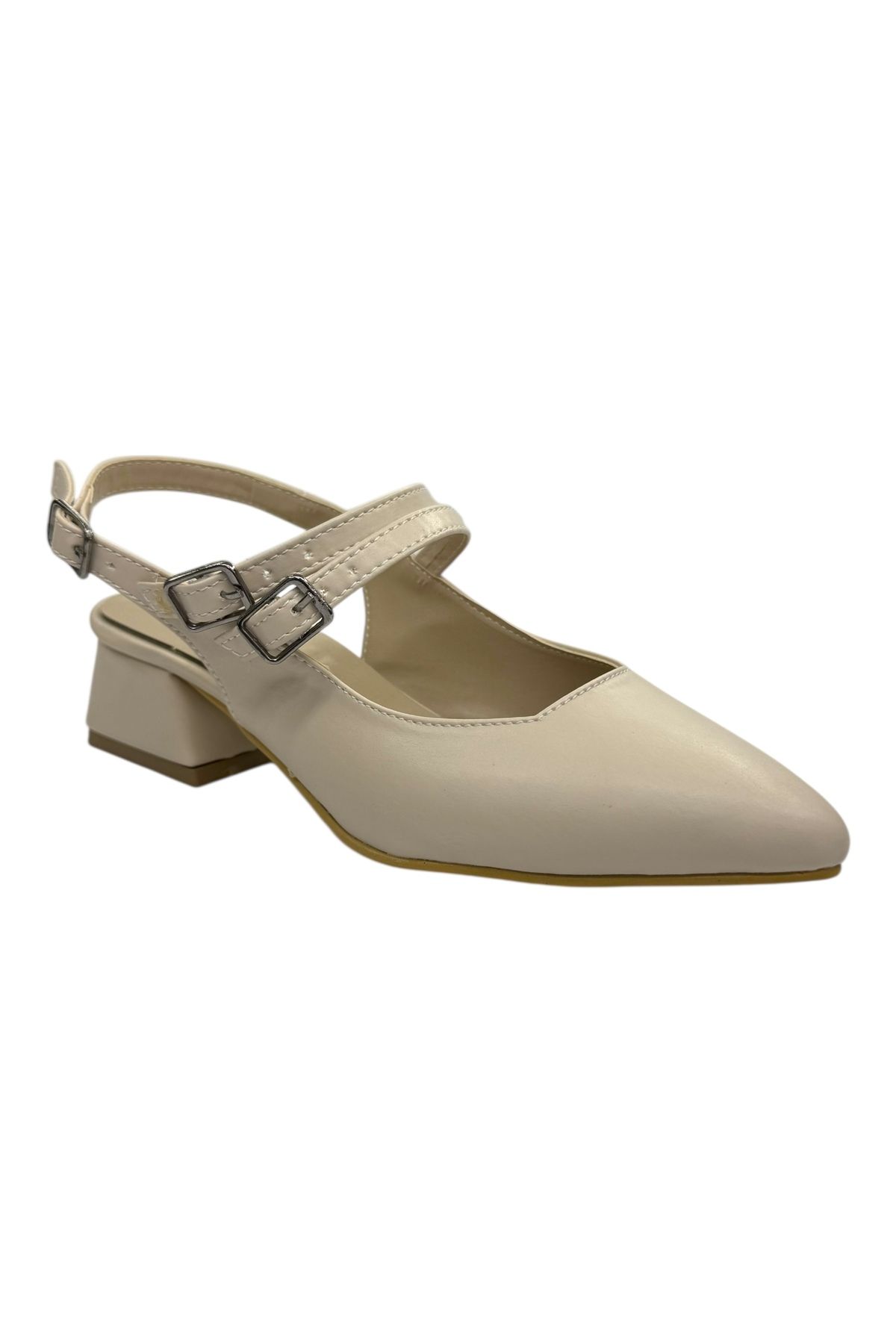 Shoes Çift Tokalı Kısa Topuklu Babet