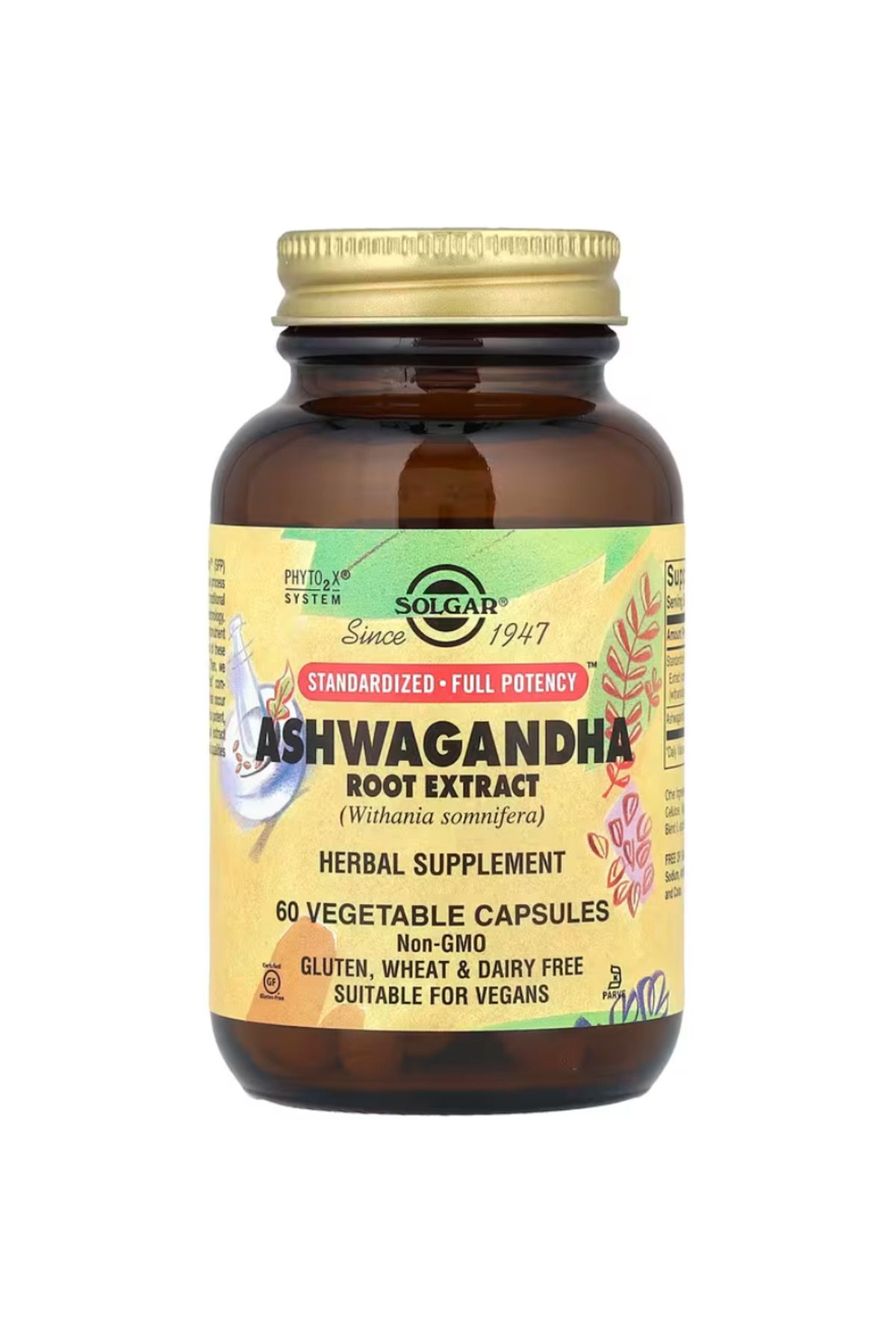SOL Ashwagan.dha.a Root Extract, 60 Vegetable Capsules