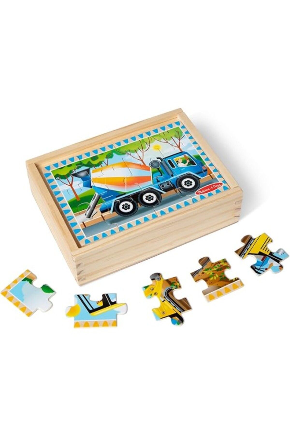 ShopZum Melissa & Doug Ahşap 12X4 Yapboz Seti - İnşaat Araçları